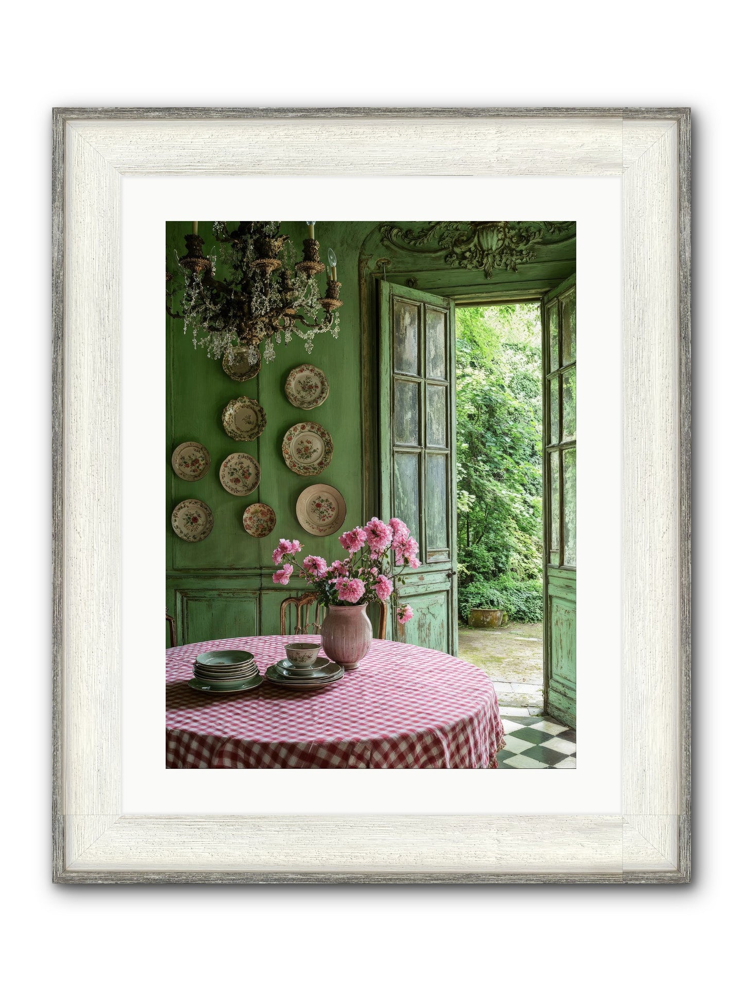 Kitchen Of Gathered Dreams Framed Print - Driftwood White 18x24