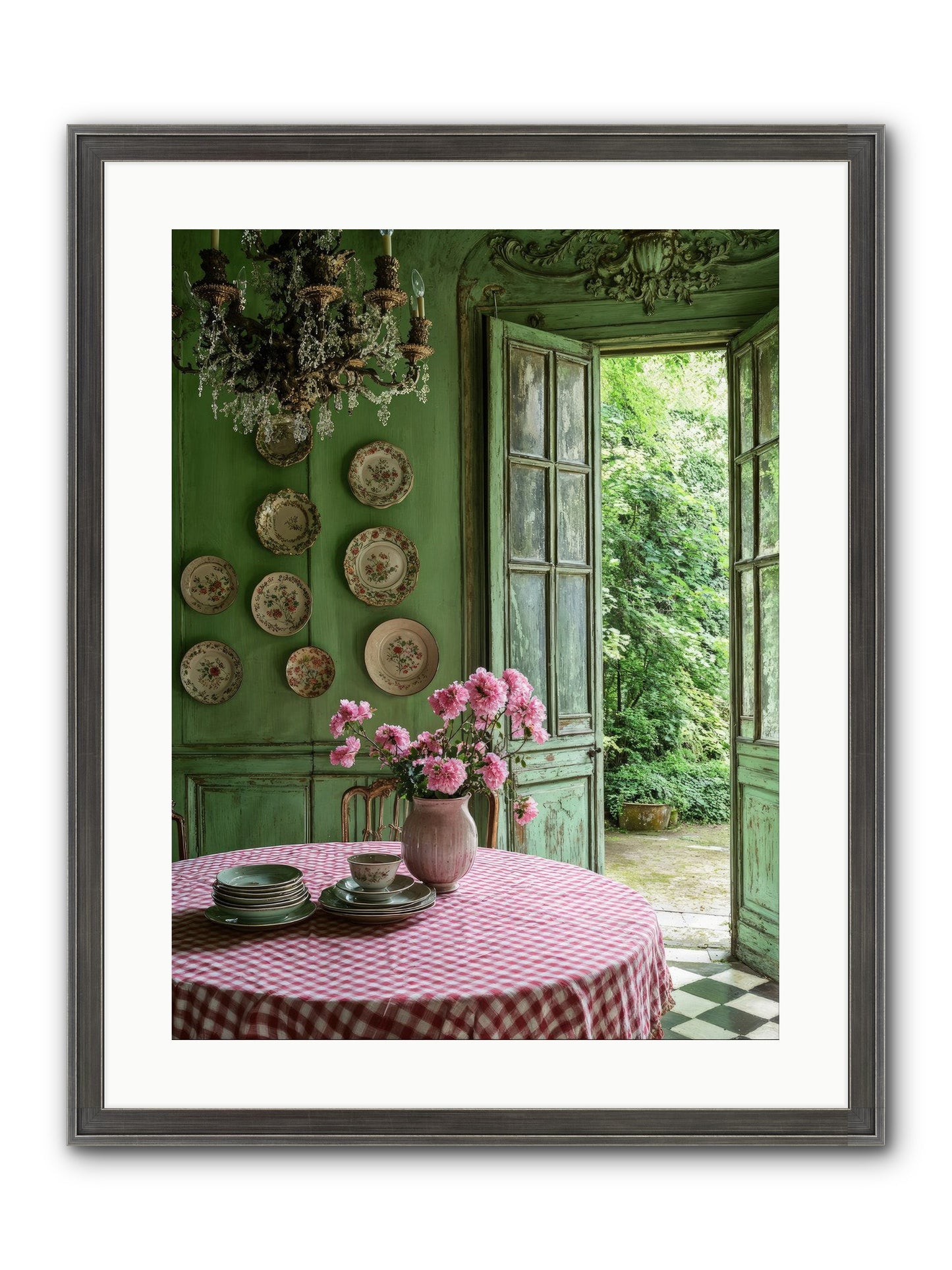 Kitchen Of Gathered Dreams Framed Print - Slimwoods Black/Silver 18x24