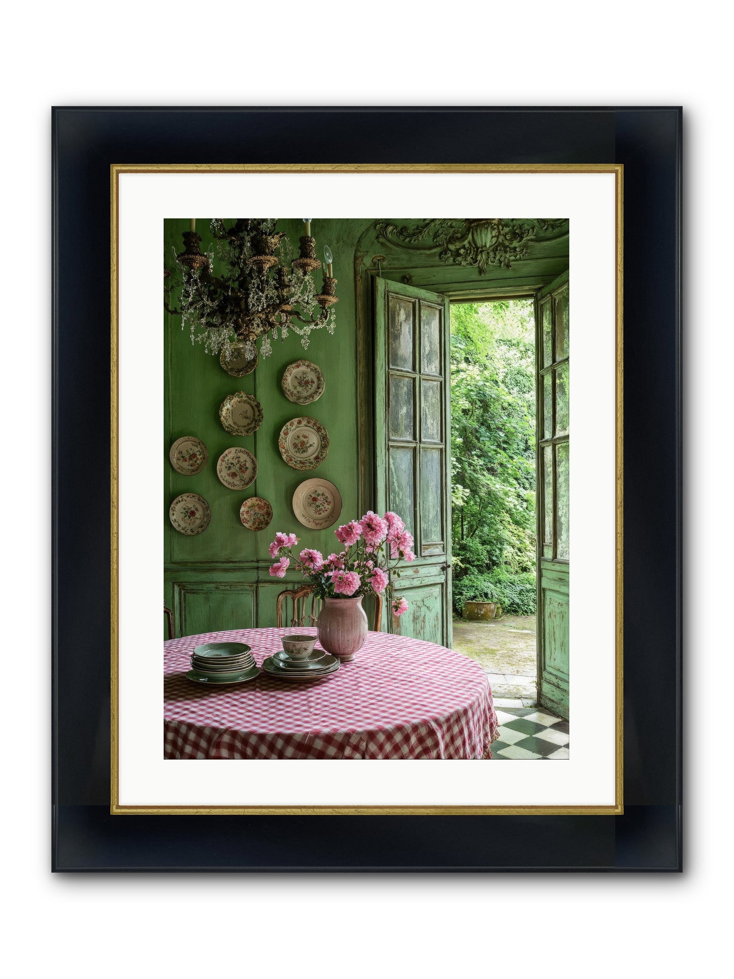 Kitchen Of Gathered Dreams Framed Print - Wide Black w/Gold 18x24