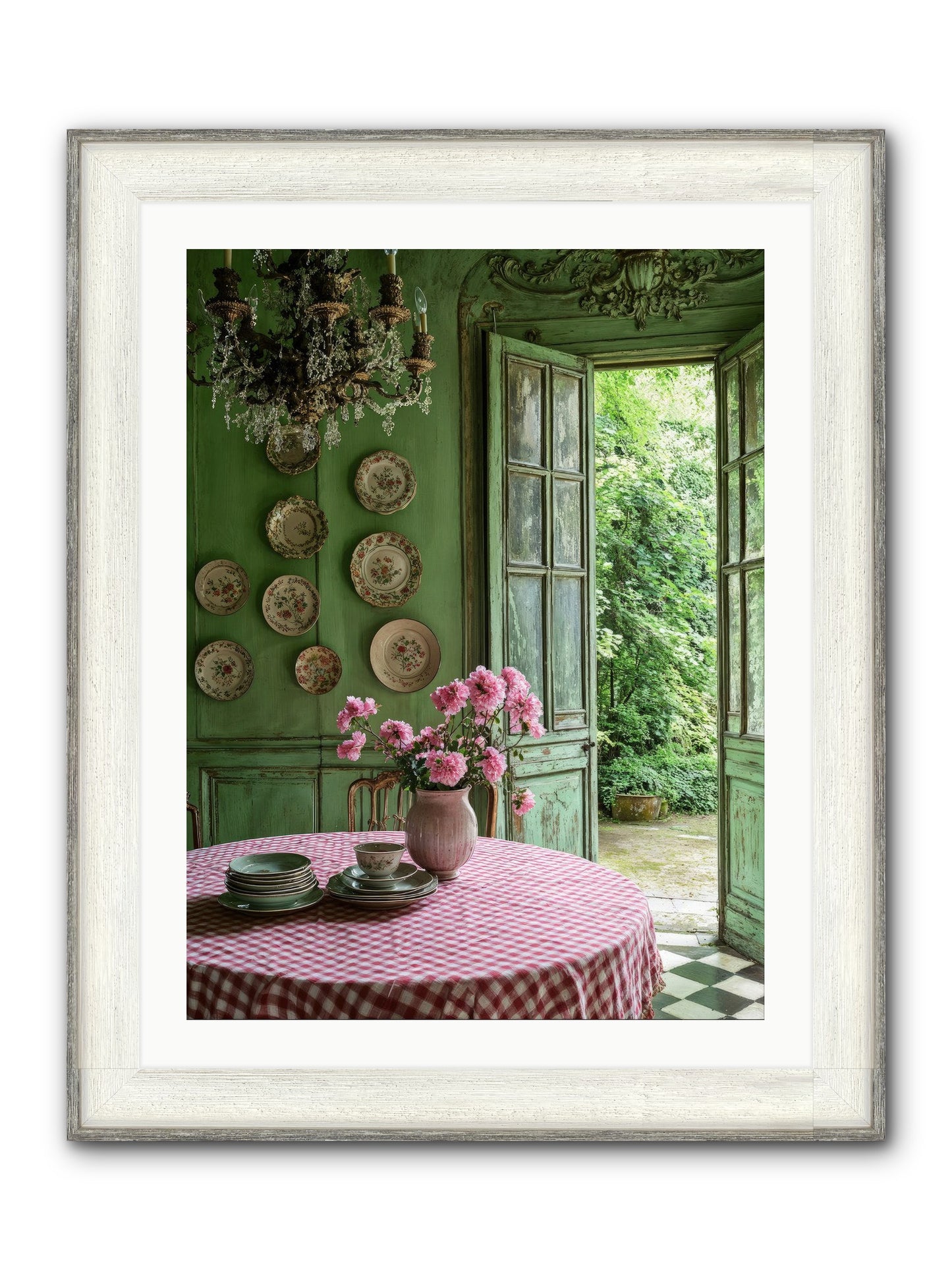 Kitchen Of Gathered Dreams Framed Print - Driftwood White 24x32