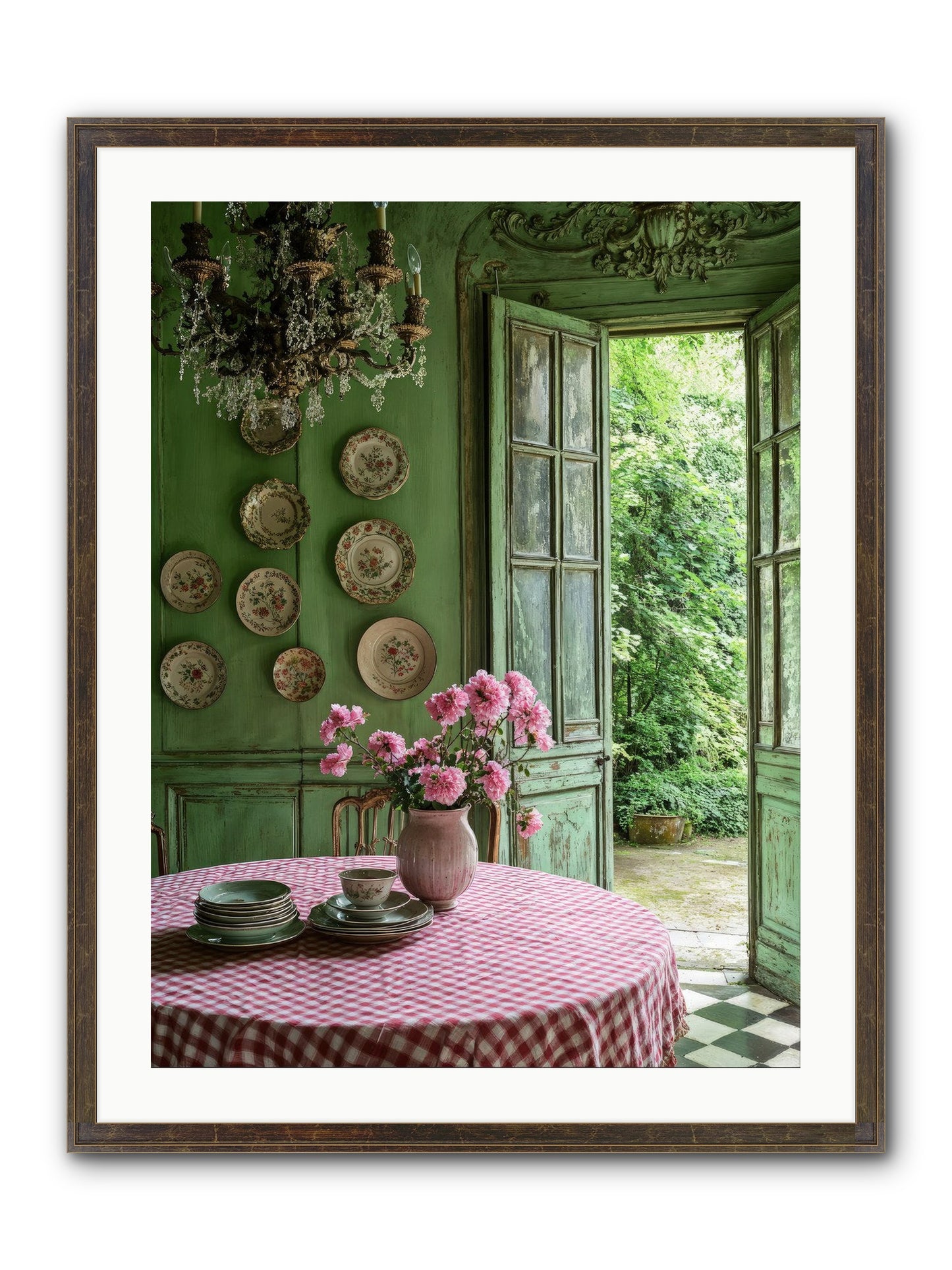 Kitchen Of Gathered Dreams Framed Print - Slimwoods Black/Gold 24x32