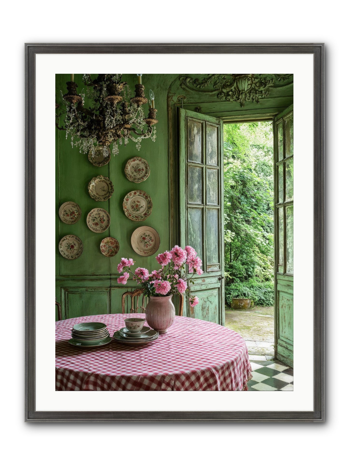 Kitchen Of Gathered Dreams Framed Print - Slimwoods Black/Silver 24x32