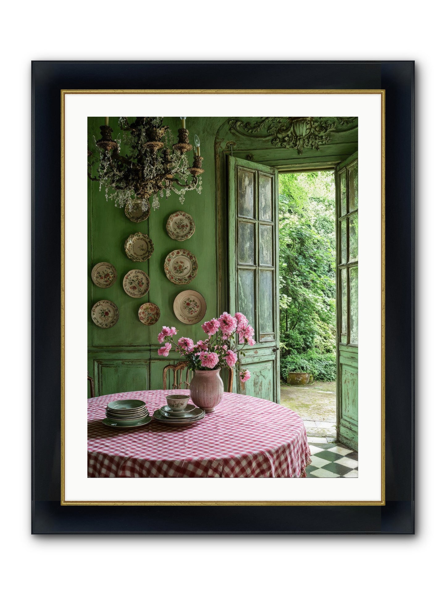 Kitchen Of Gathered Dreams Framed Print - Wide Black w/Gold 24x32