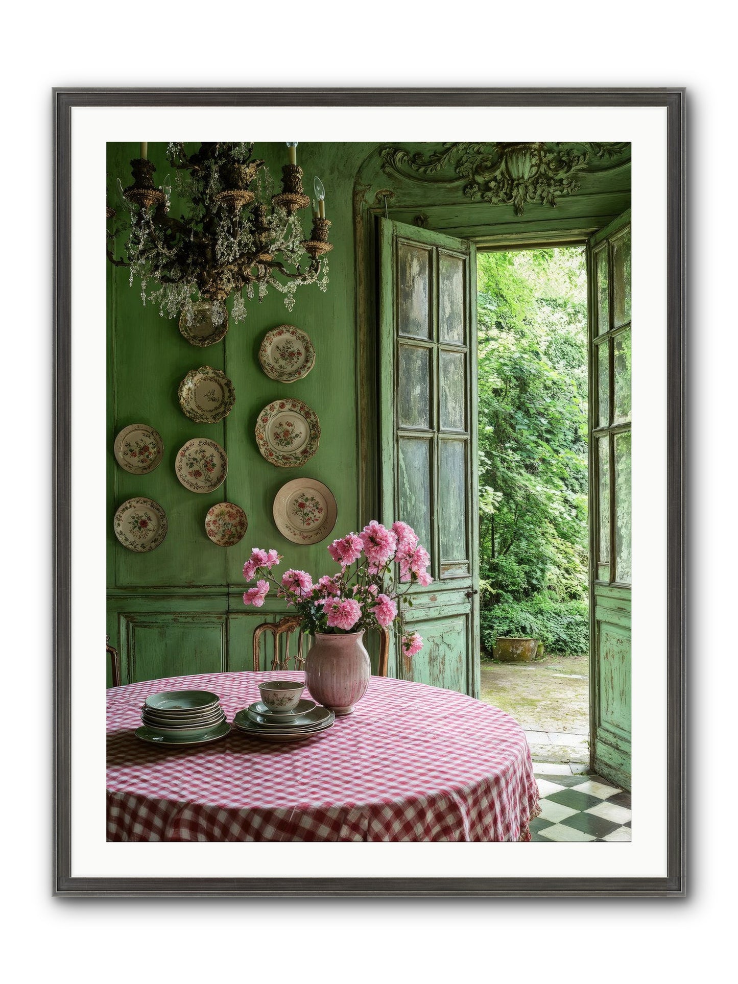 Kitchen Of Gathered Dreams Framed Print - Slimwoods Black/Silver 30x40