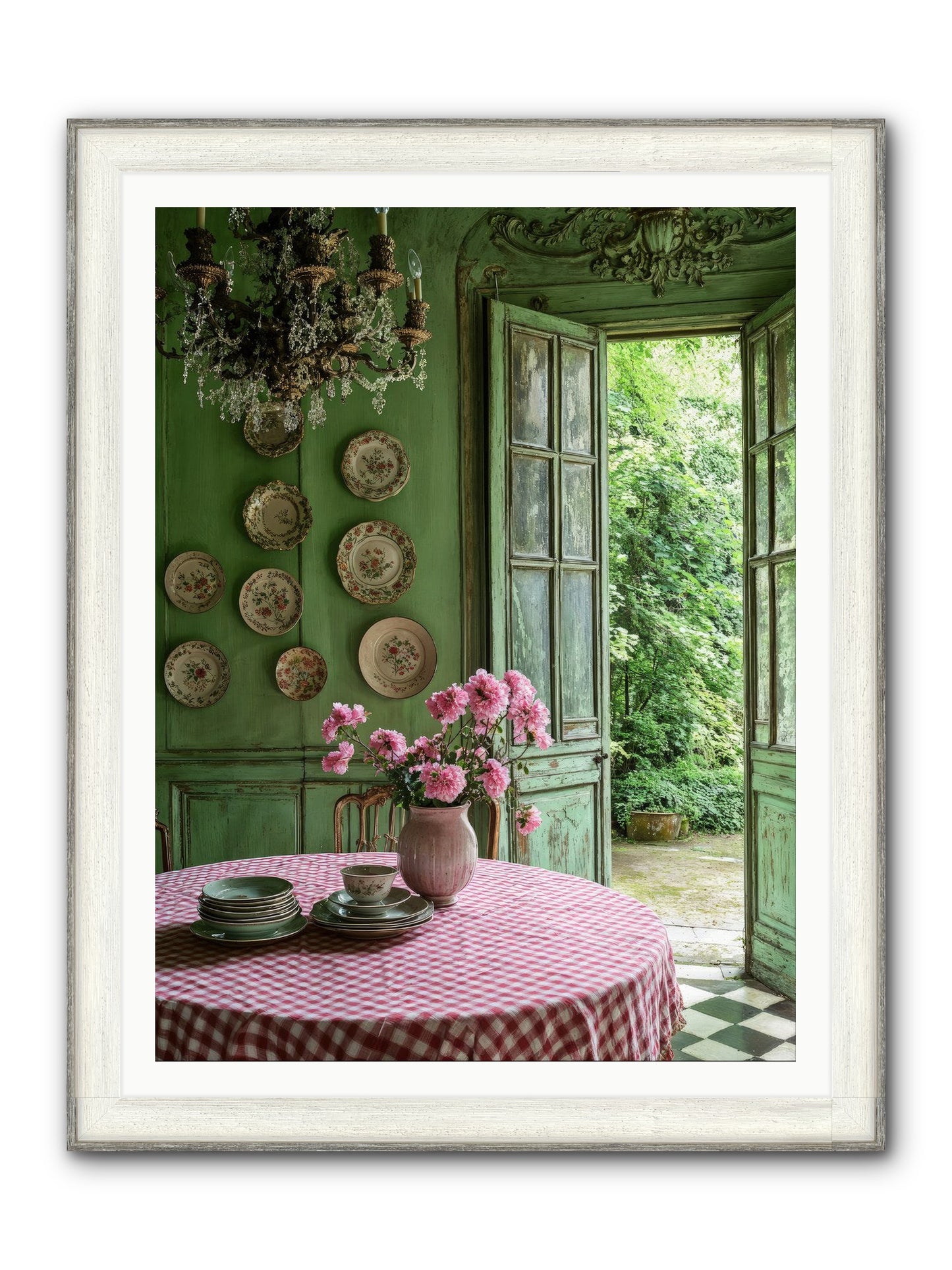 Kitchen Of Gathered Dreams Framed Print - Driftwood White 36x48