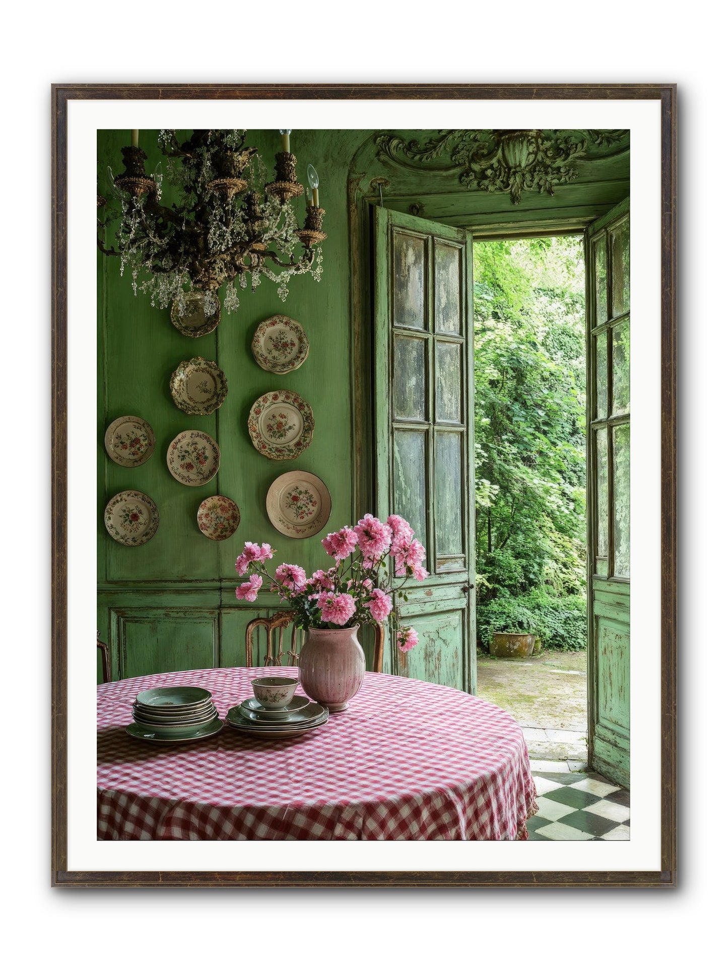Kitchen Of Gathered Dreams Framed Print - Slimwoods Black/Gold 36x48