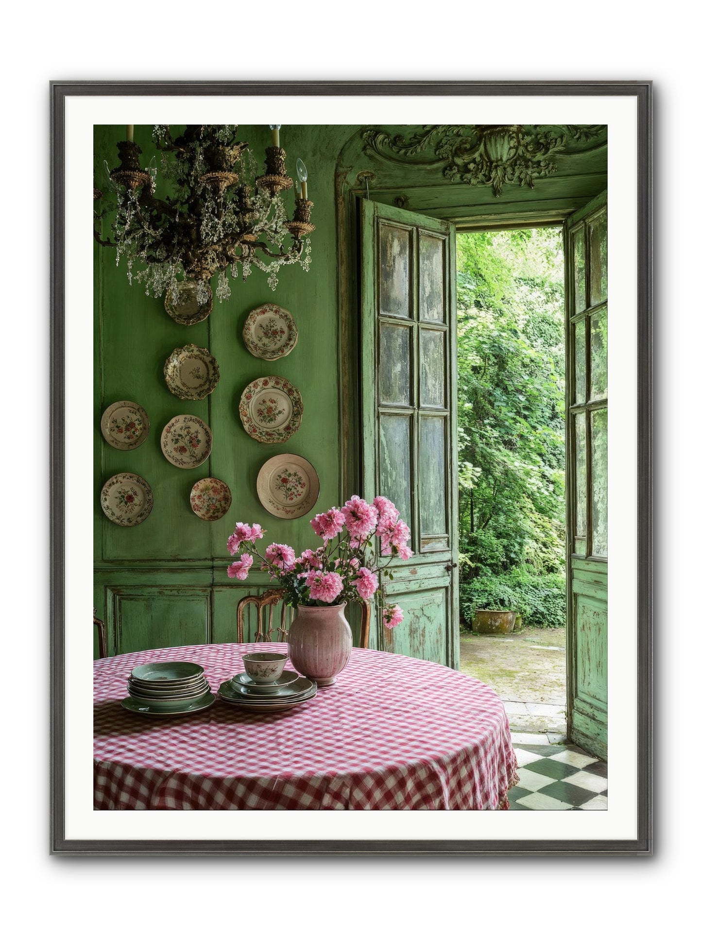 Kitchen Of Gathered Dreams Framed Print - Slimwoods Black/Silver 36x48