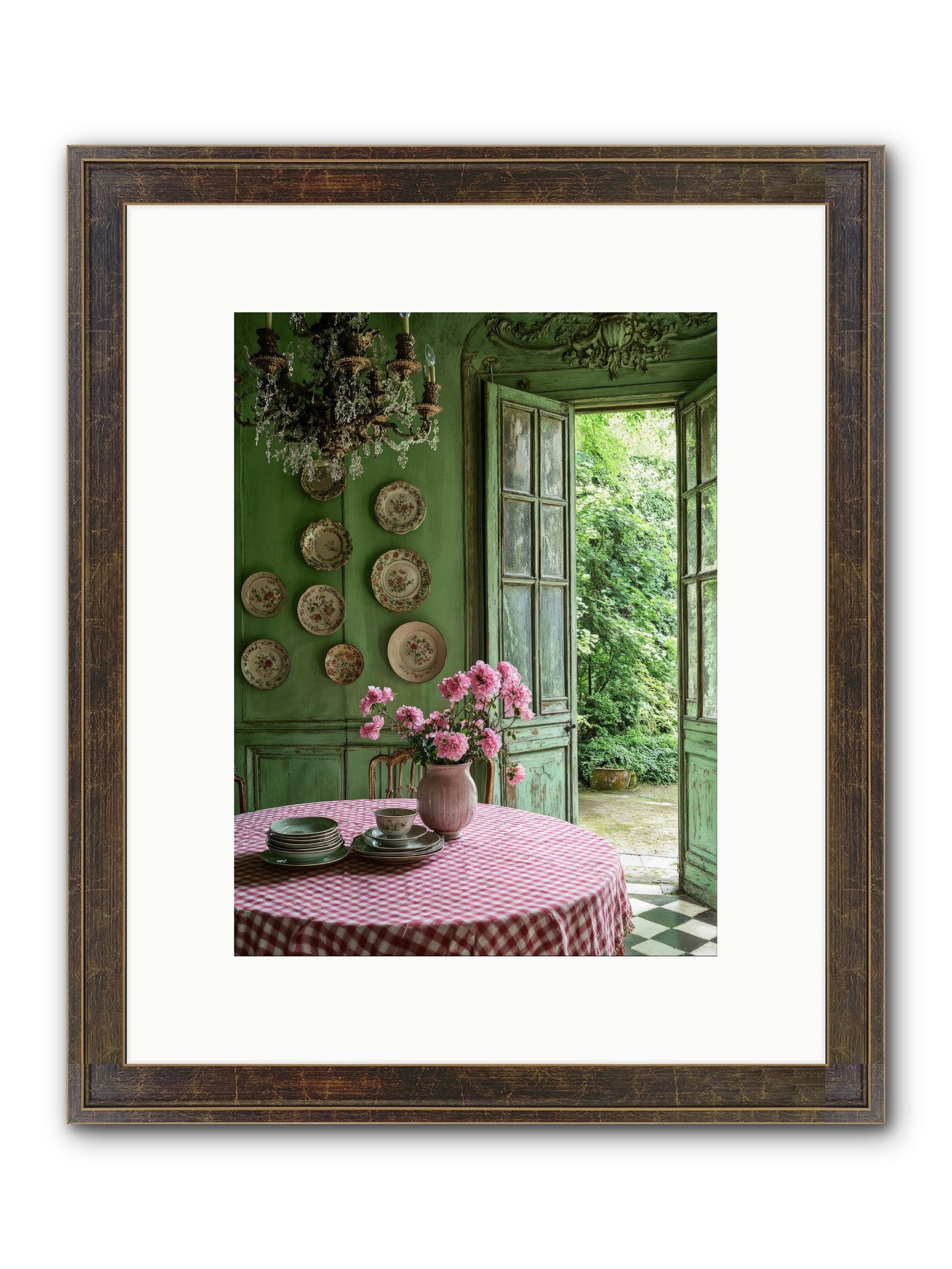 Kitchen Of Gathered Dreams Framed Print - Slimwoods Black/Gold 9x12