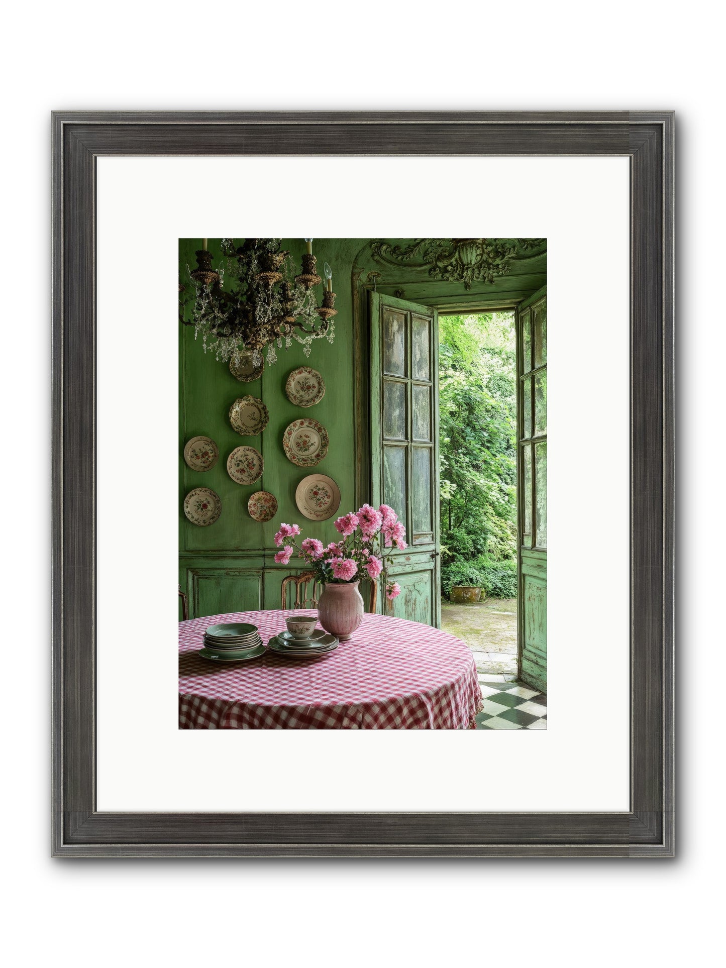 Kitchen Of Gathered Dreams Framed Print - Slimwoods Black/Silver 9x12