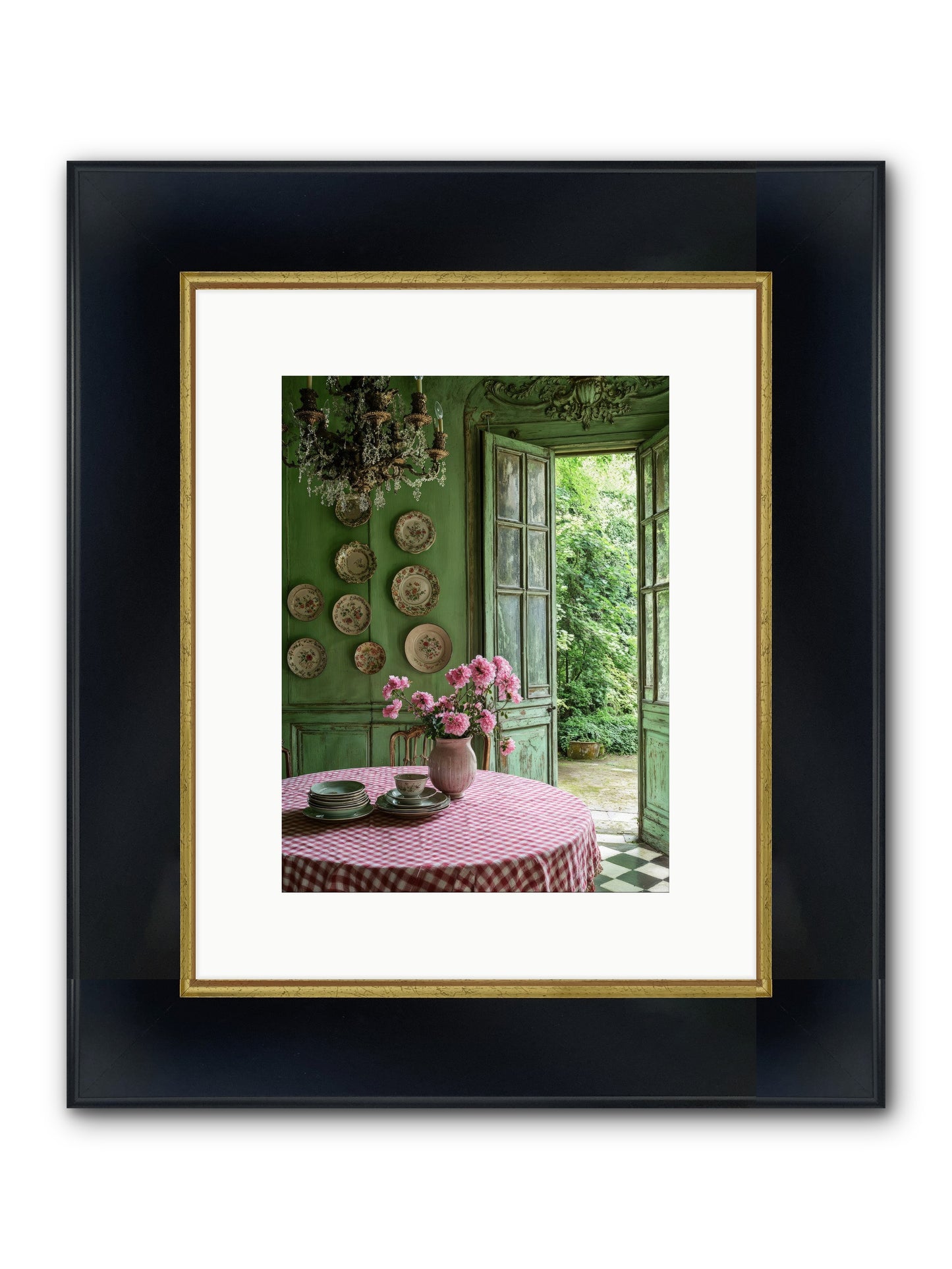 Kitchen Of Gathered Dreams Framed Print - Wide Black w/Gold 9x12