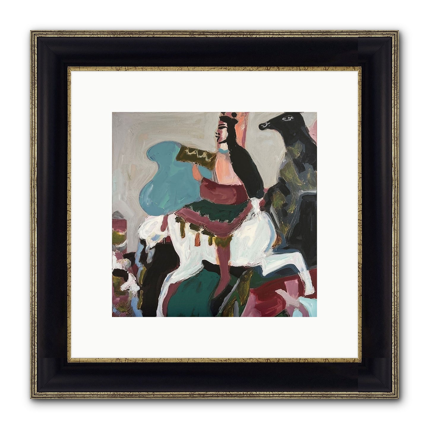 Kolten Framed Print - Black & Gold 10x10