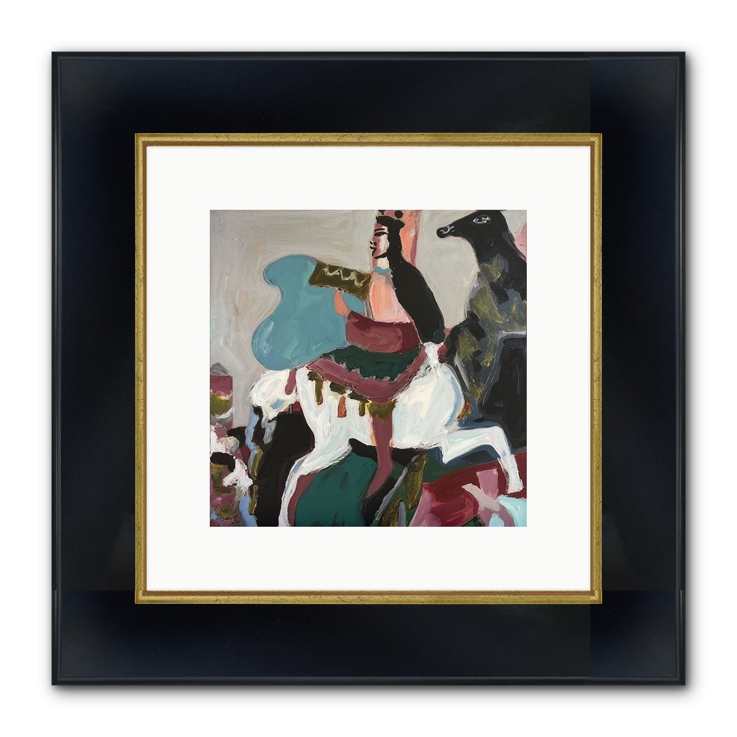 Kolten Framed Print - Wide Black w/Gold 10x10