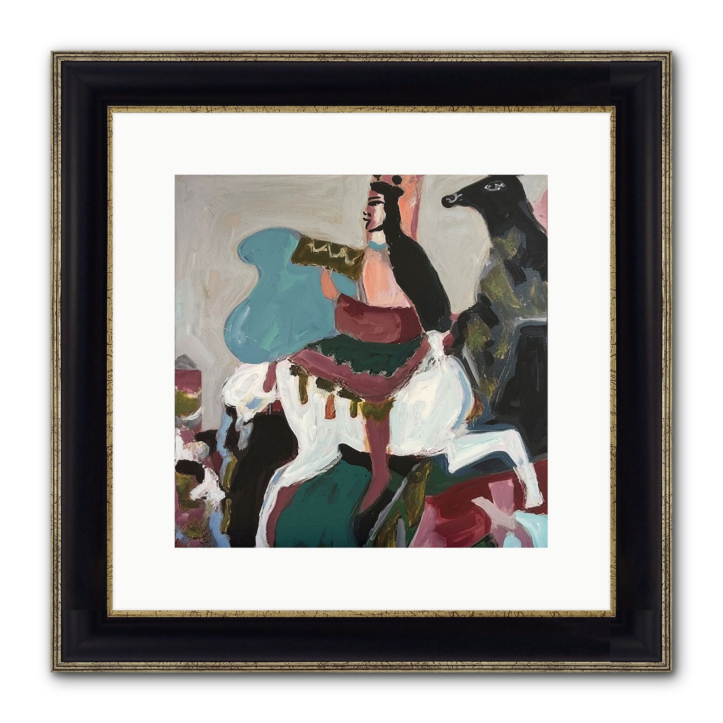 Kolten Framed Print - Black & Gold 12x12