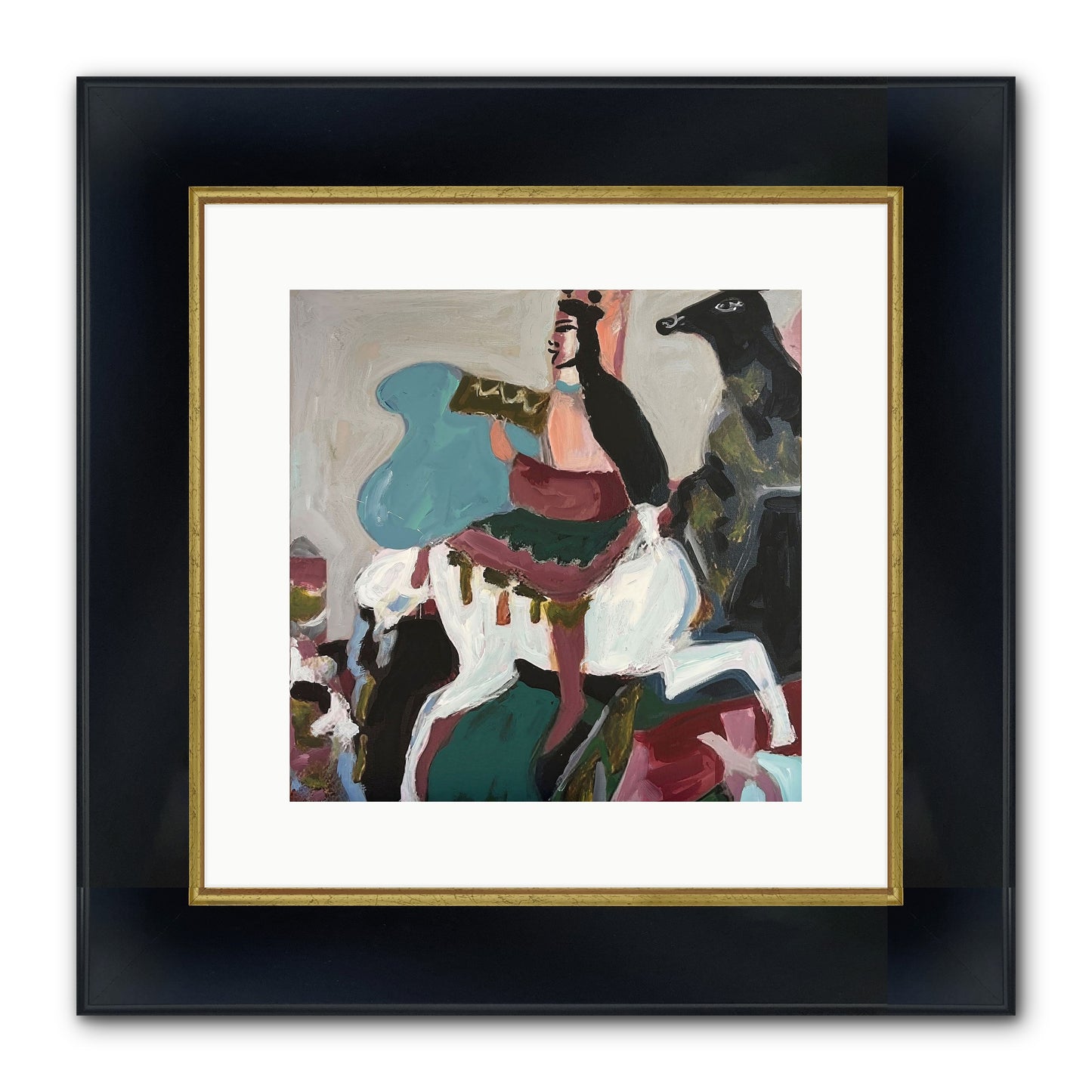 Kolten Framed Print - Wide Black w/Gold 12x12
