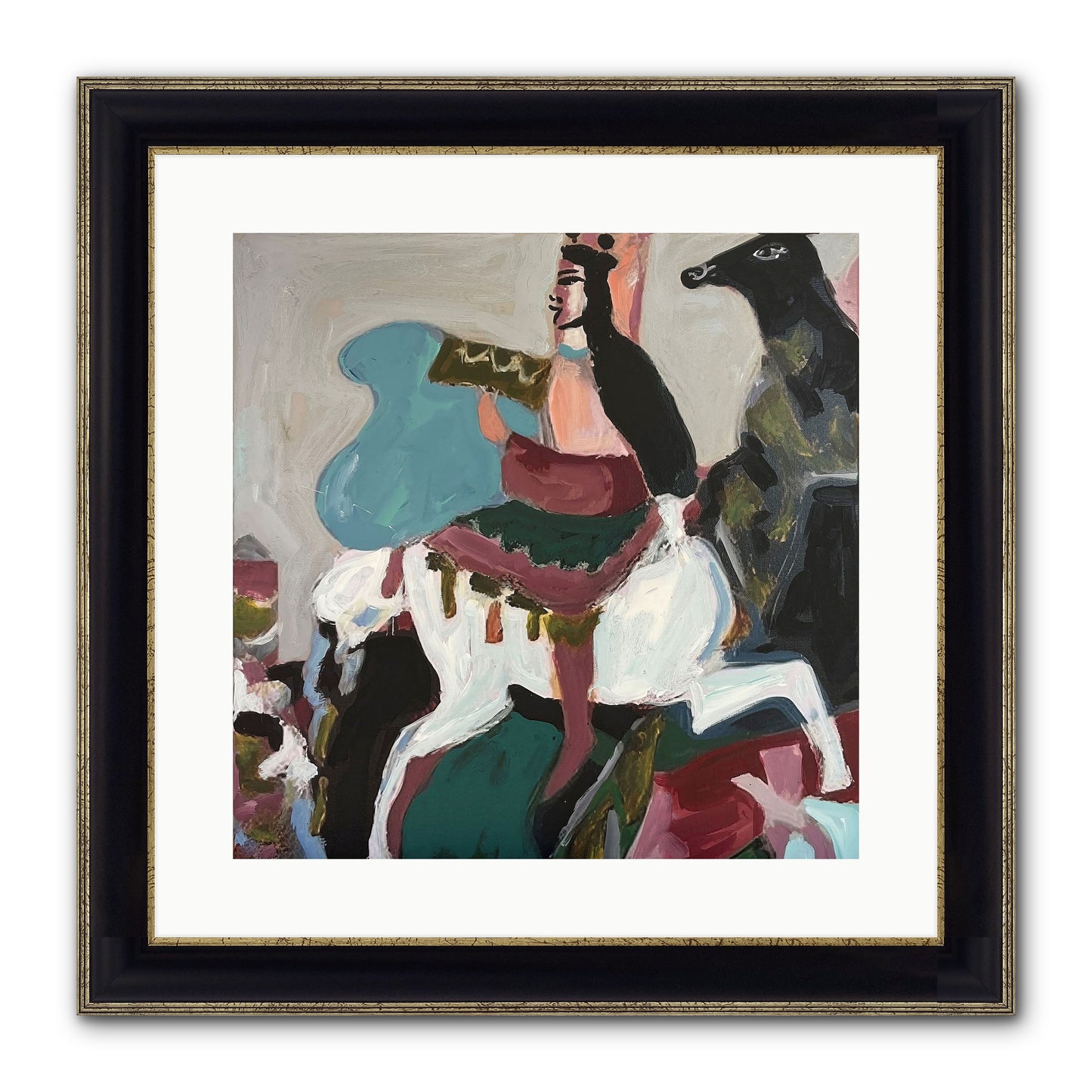 Kolten Framed Print - Black & Gold 16x16