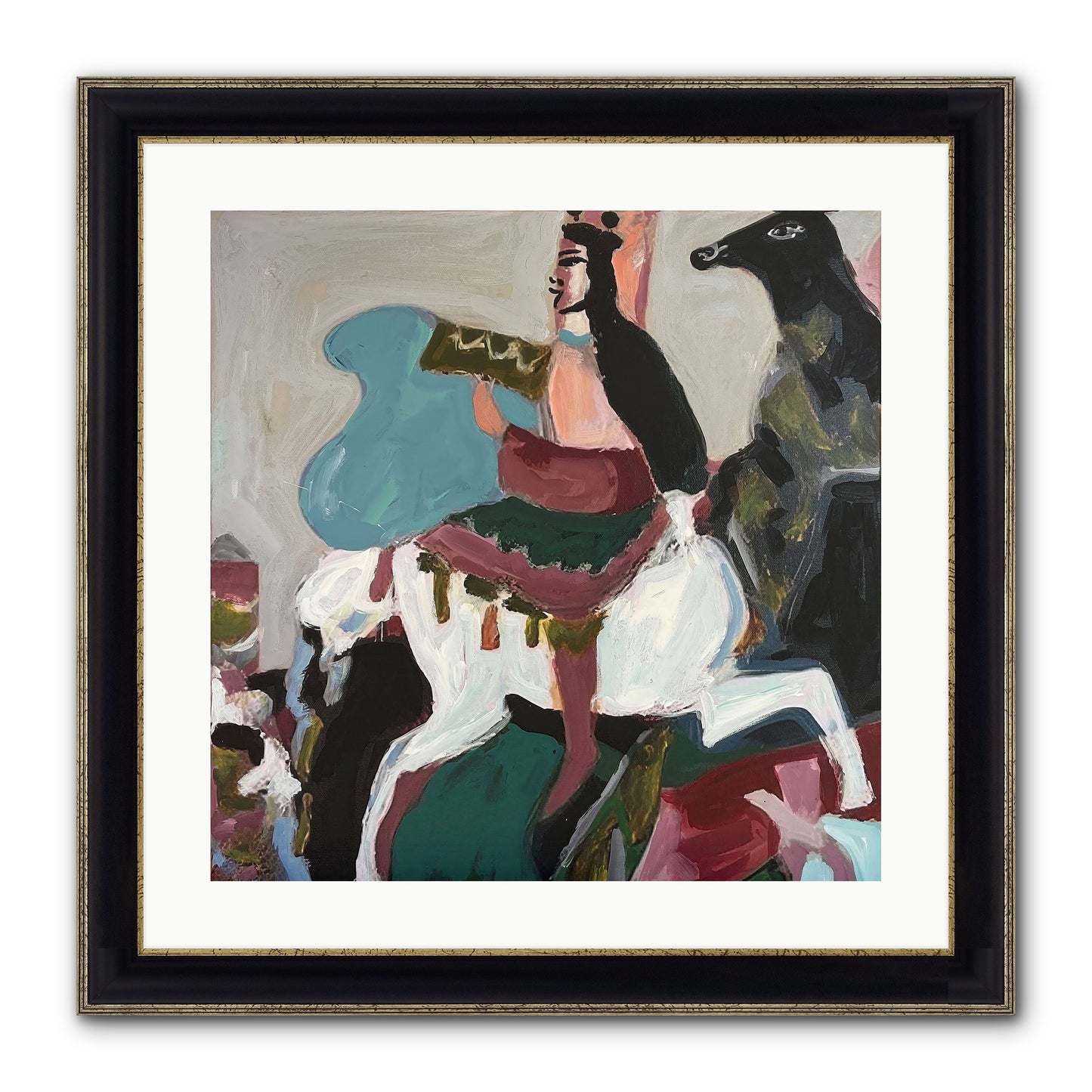 Kolten Framed Print - Black & Gold 20x20