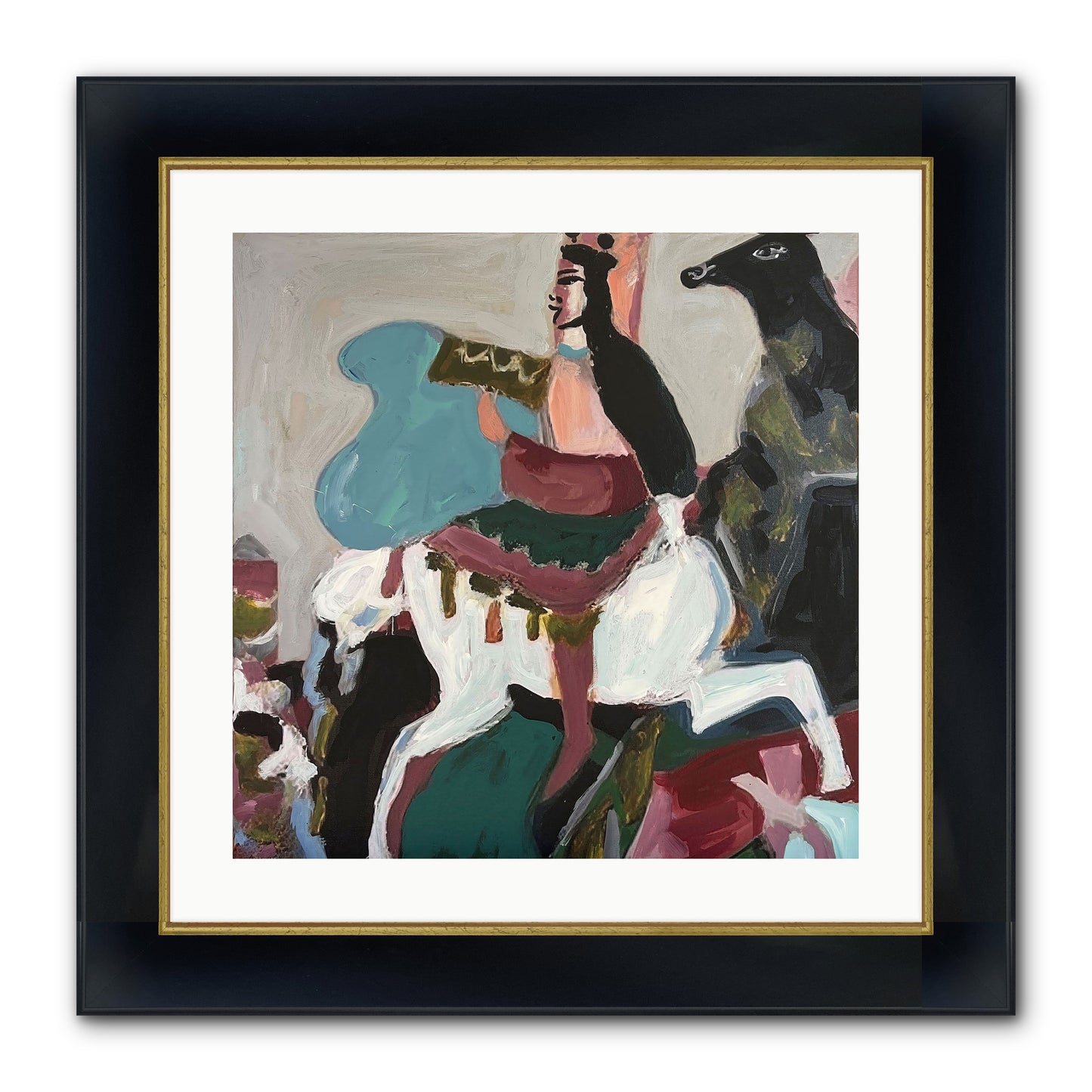Kolten Framed Print - Wide Black w/Gold 20x20