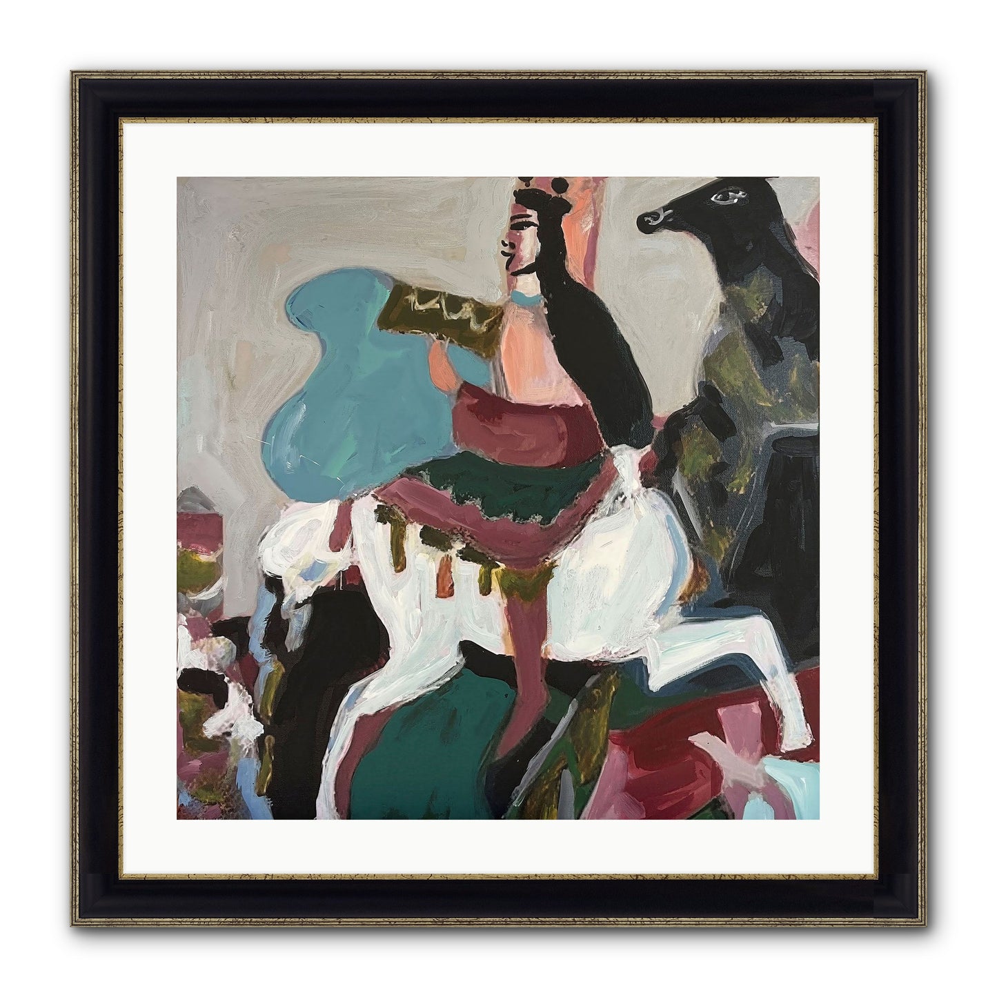 Kolten Framed Print - Black & Gold 24x24