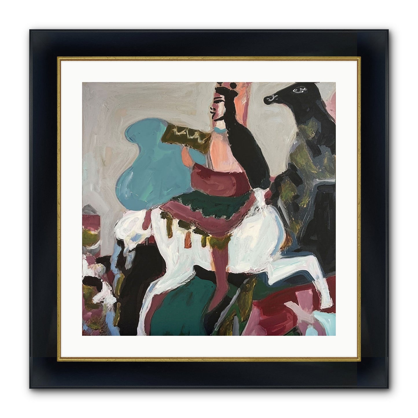 Kolten Framed Print - Wide Black w/Gold 24x24