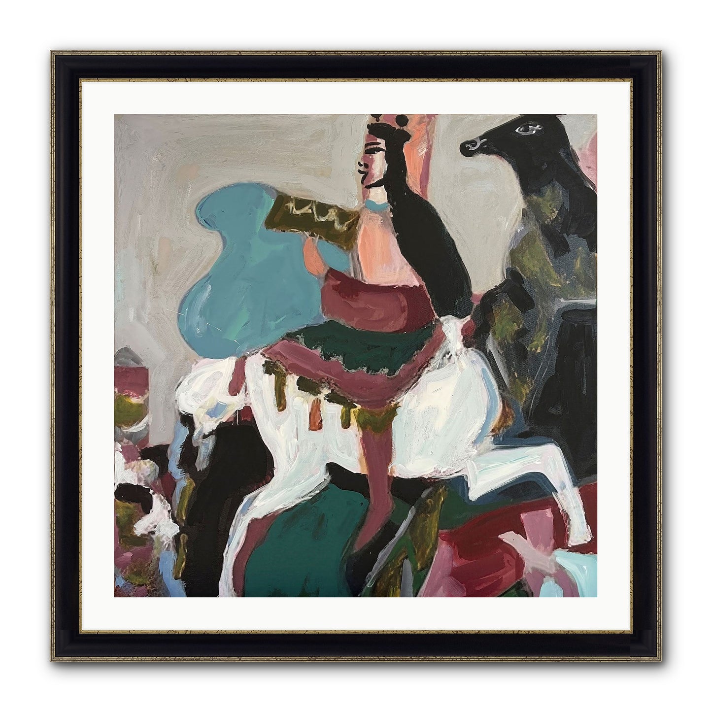Kolten Framed Print - Black & Gold 30x30