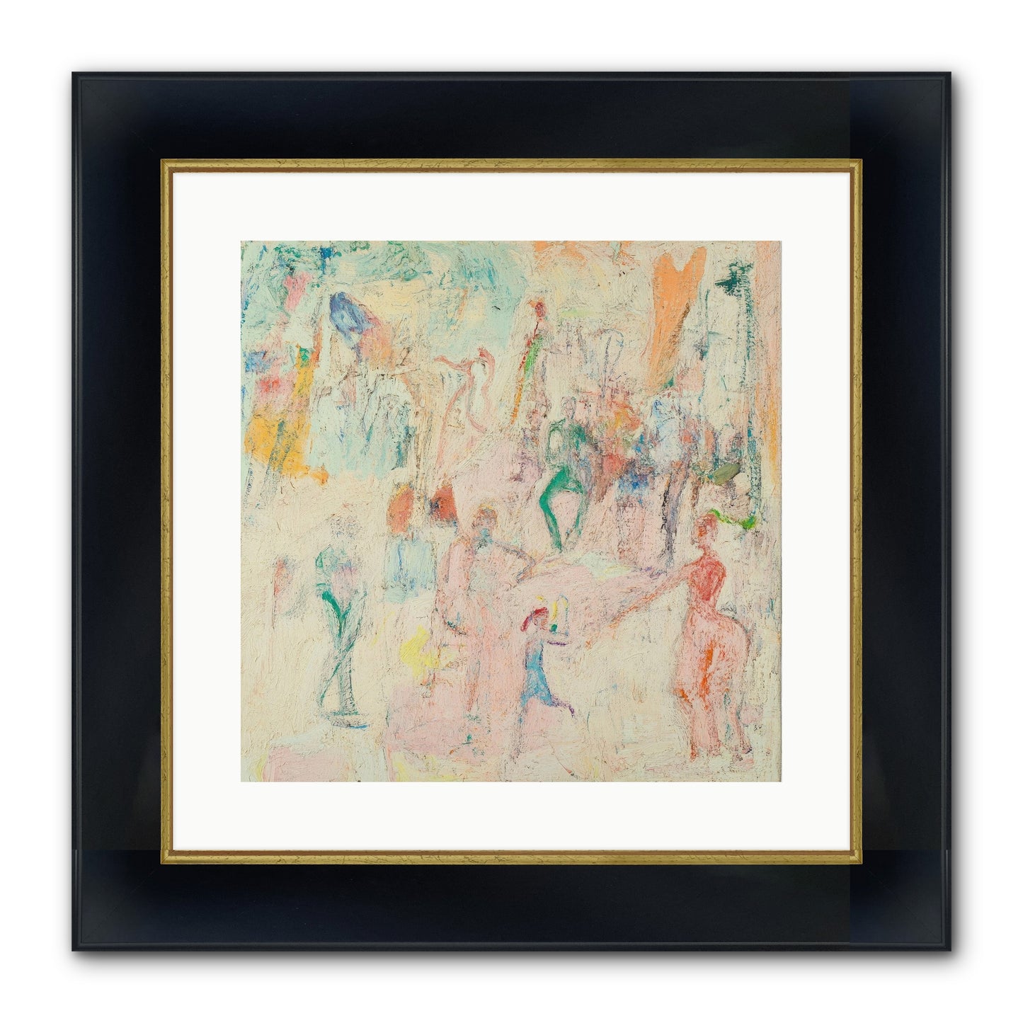 L'Heure Bleue Framed Print - Wide Black w/Gold 16x16