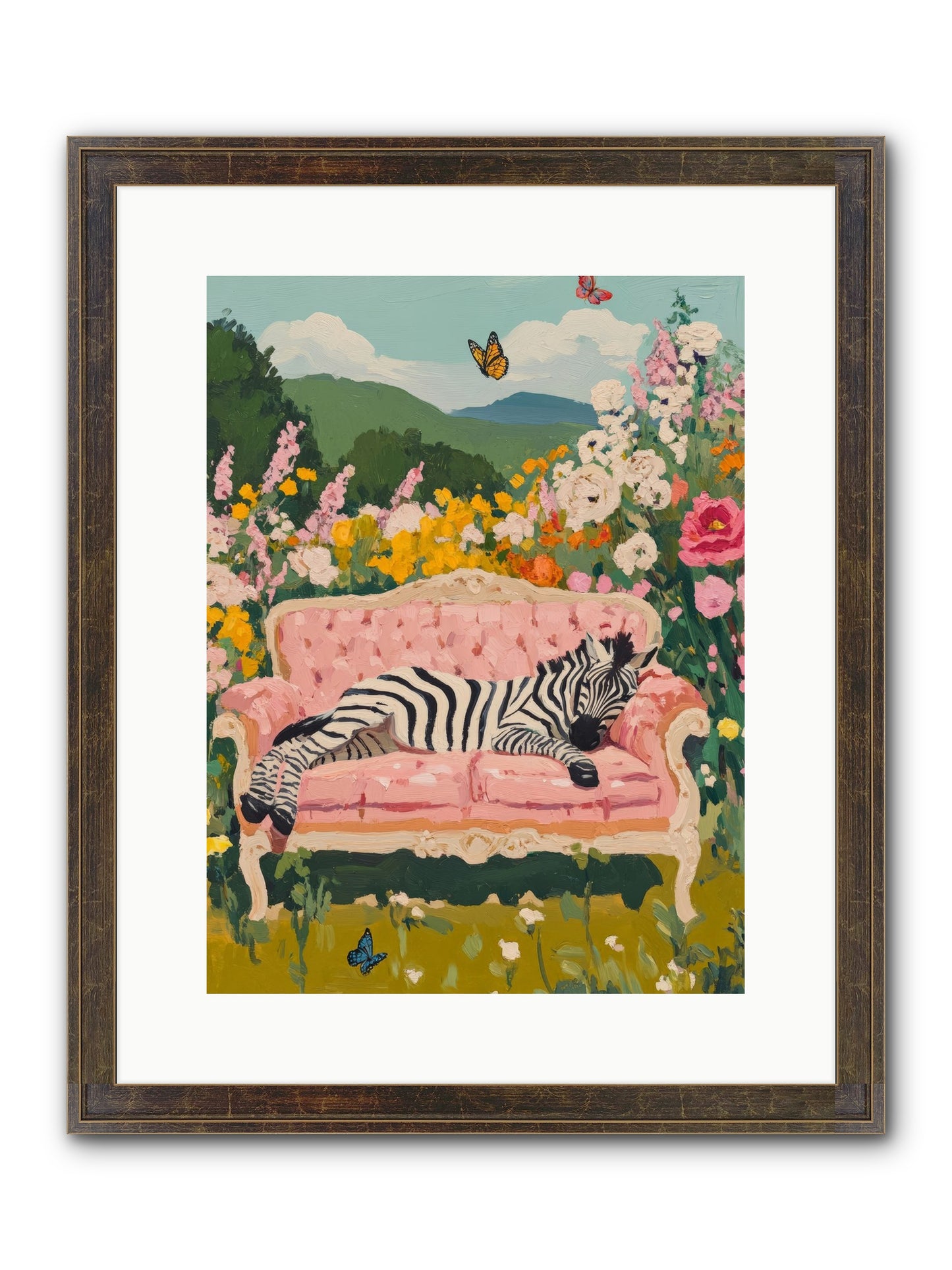 Lady Abington's Exotic Guest Framed Print - Slimwoods Black/Gold 12x16
