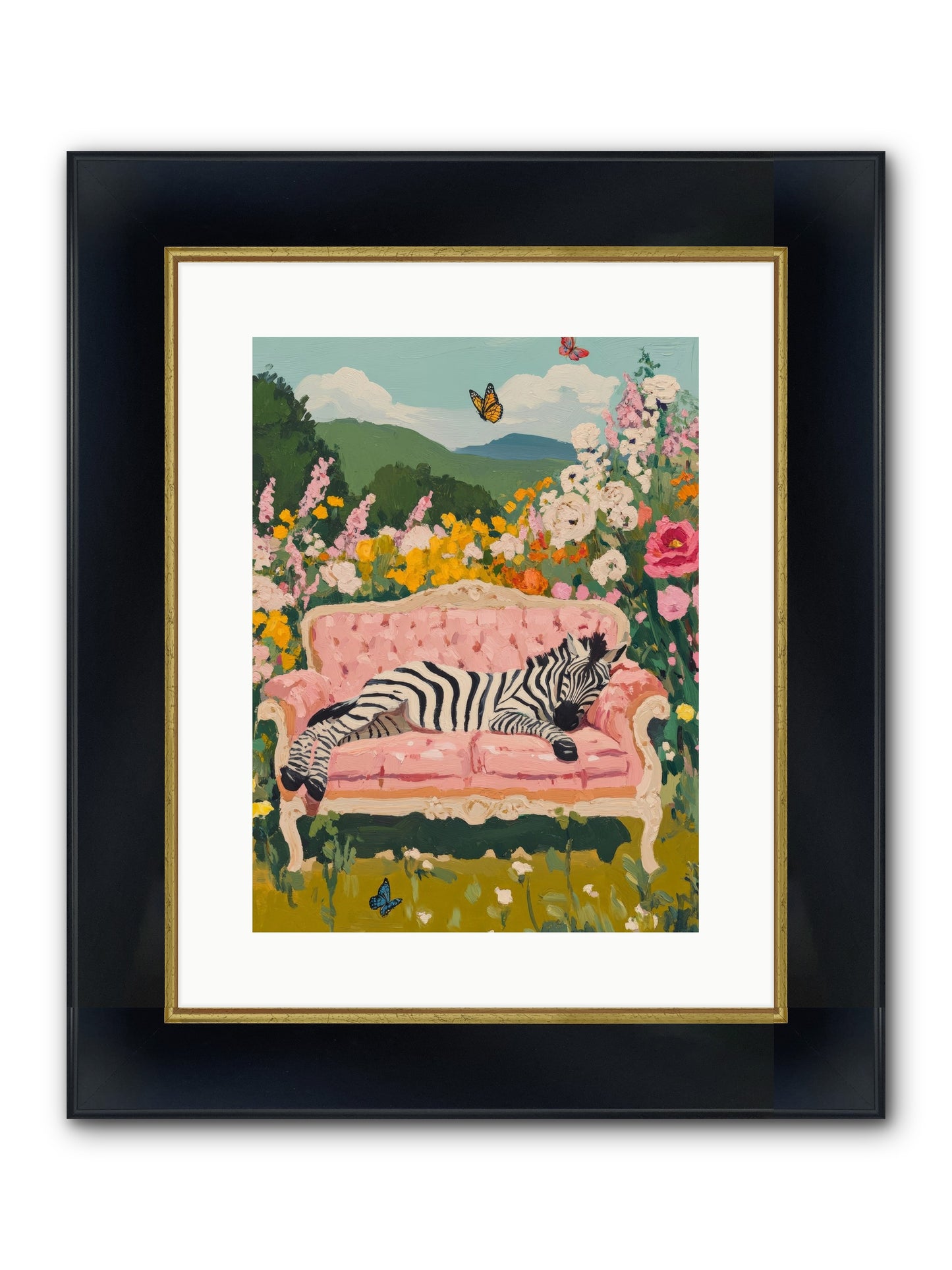 Lady Abington's Exotic Guest Framed Print - Wide Black w/Gold 12x16