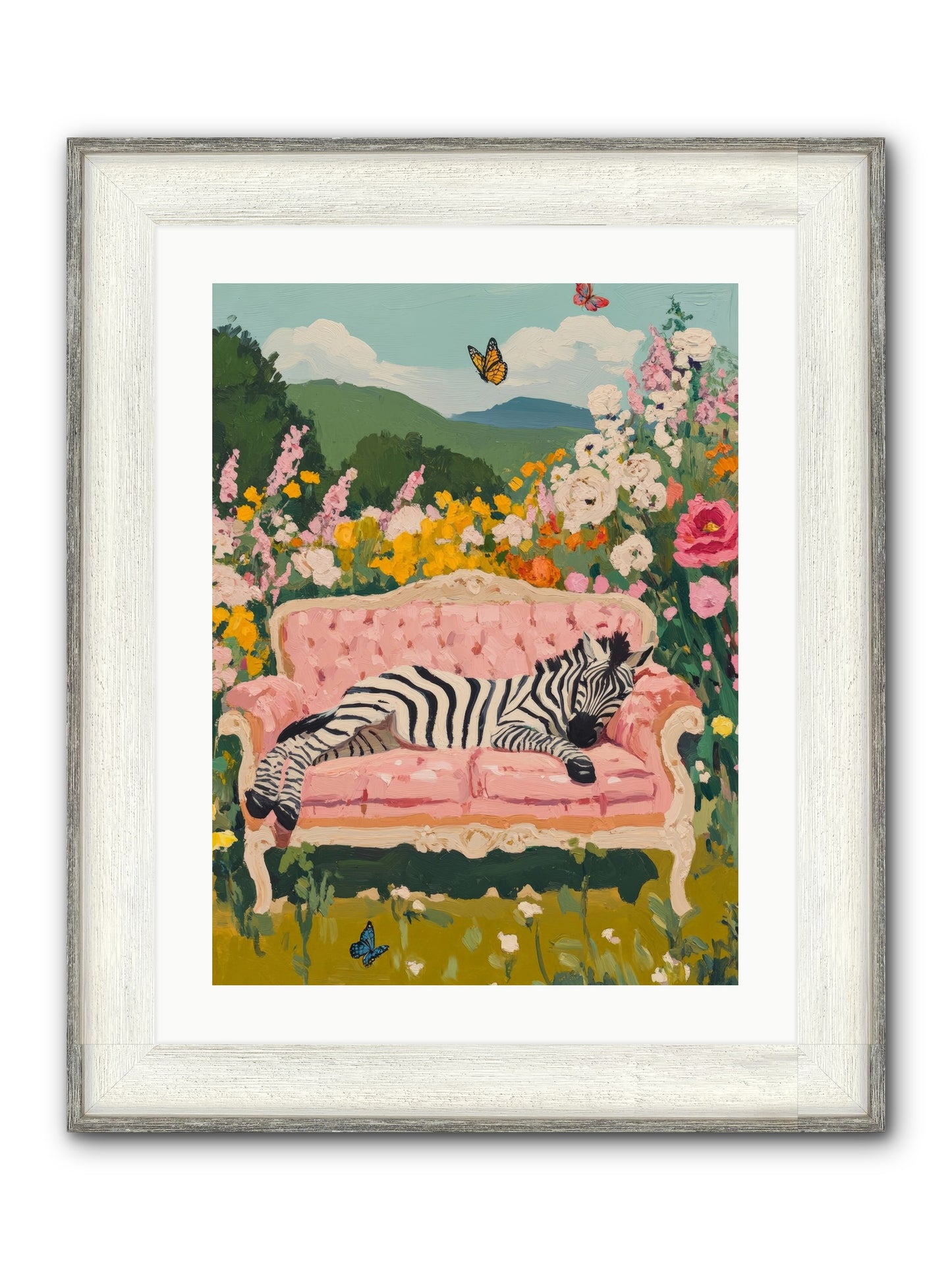 Lady Abington's Exotic Guest Framed Print - Driftwood White 18x24
