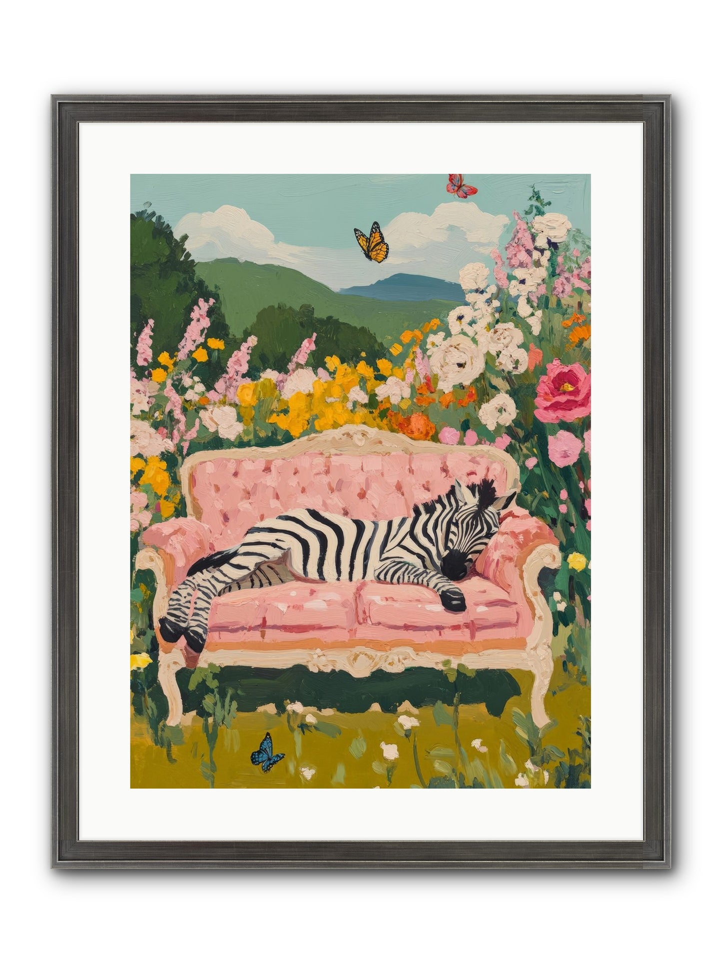 Lady Abington's Exotic Guest Framed Print - Slimwoods Black/Silver 18x24
