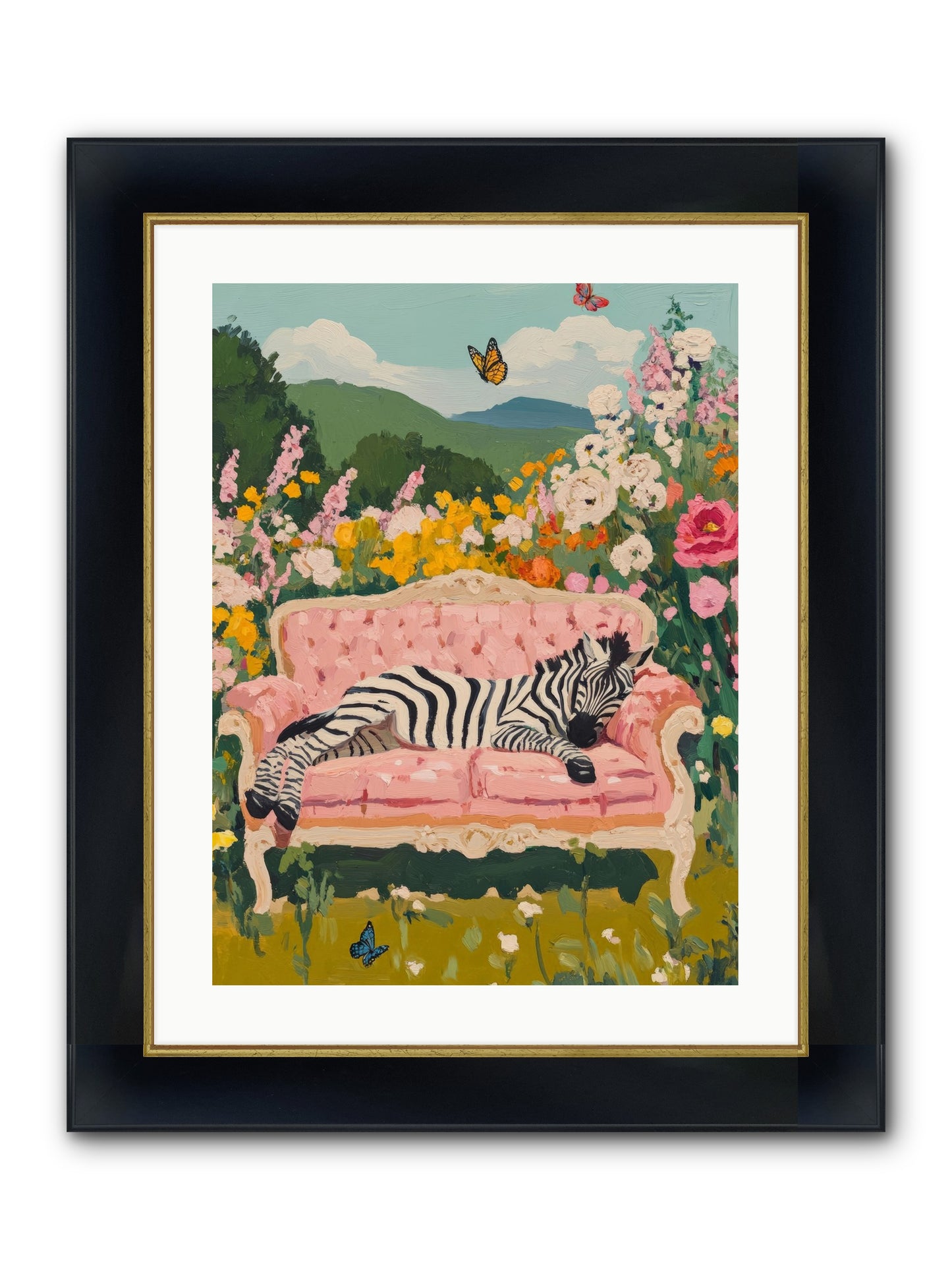 Lady Abington's Exotic Guest Framed Print - Wide Black w/Gold 18x24