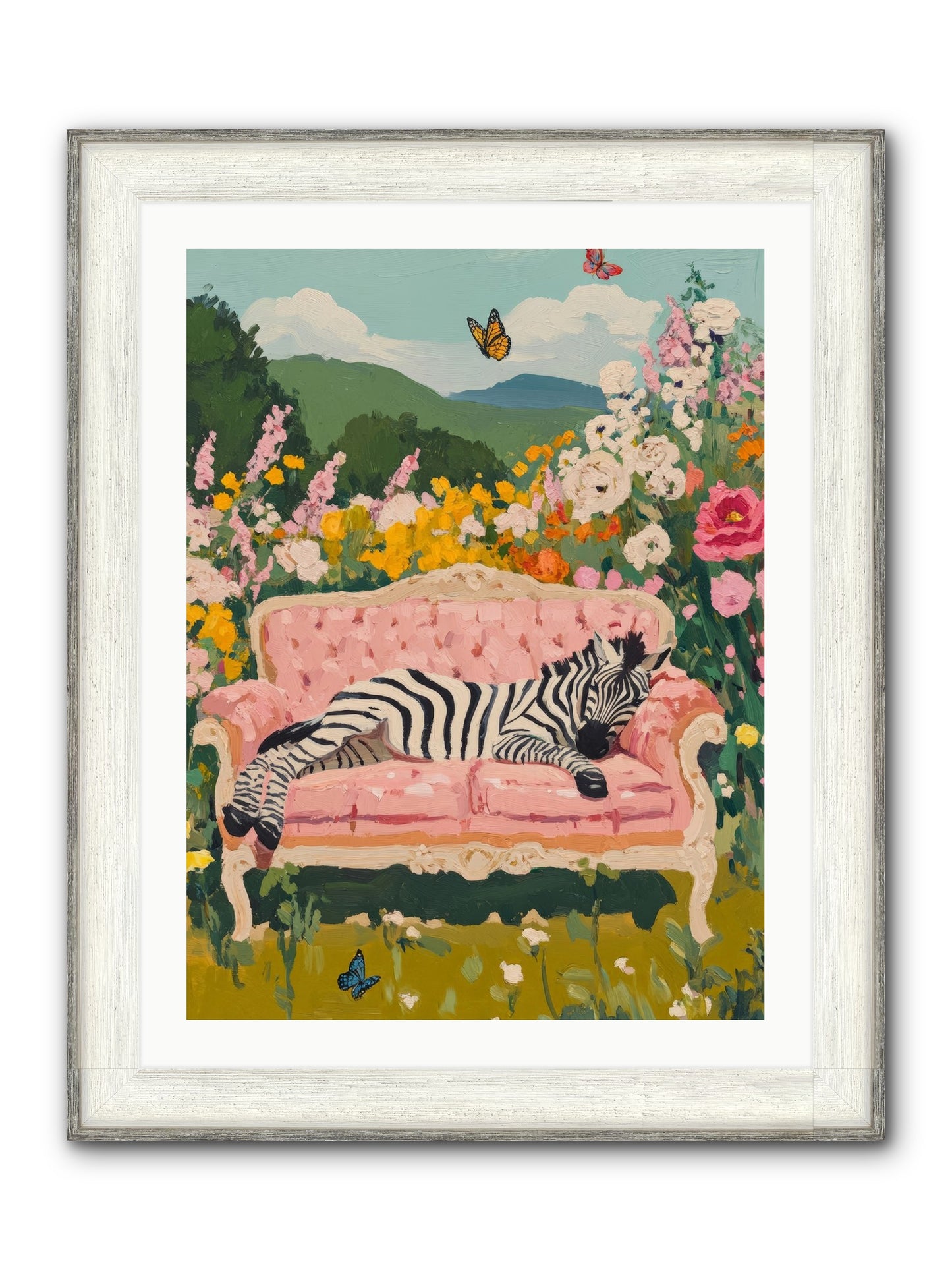 Lady Abington's Exotic Guest Framed Print - Driftwood White 24x32