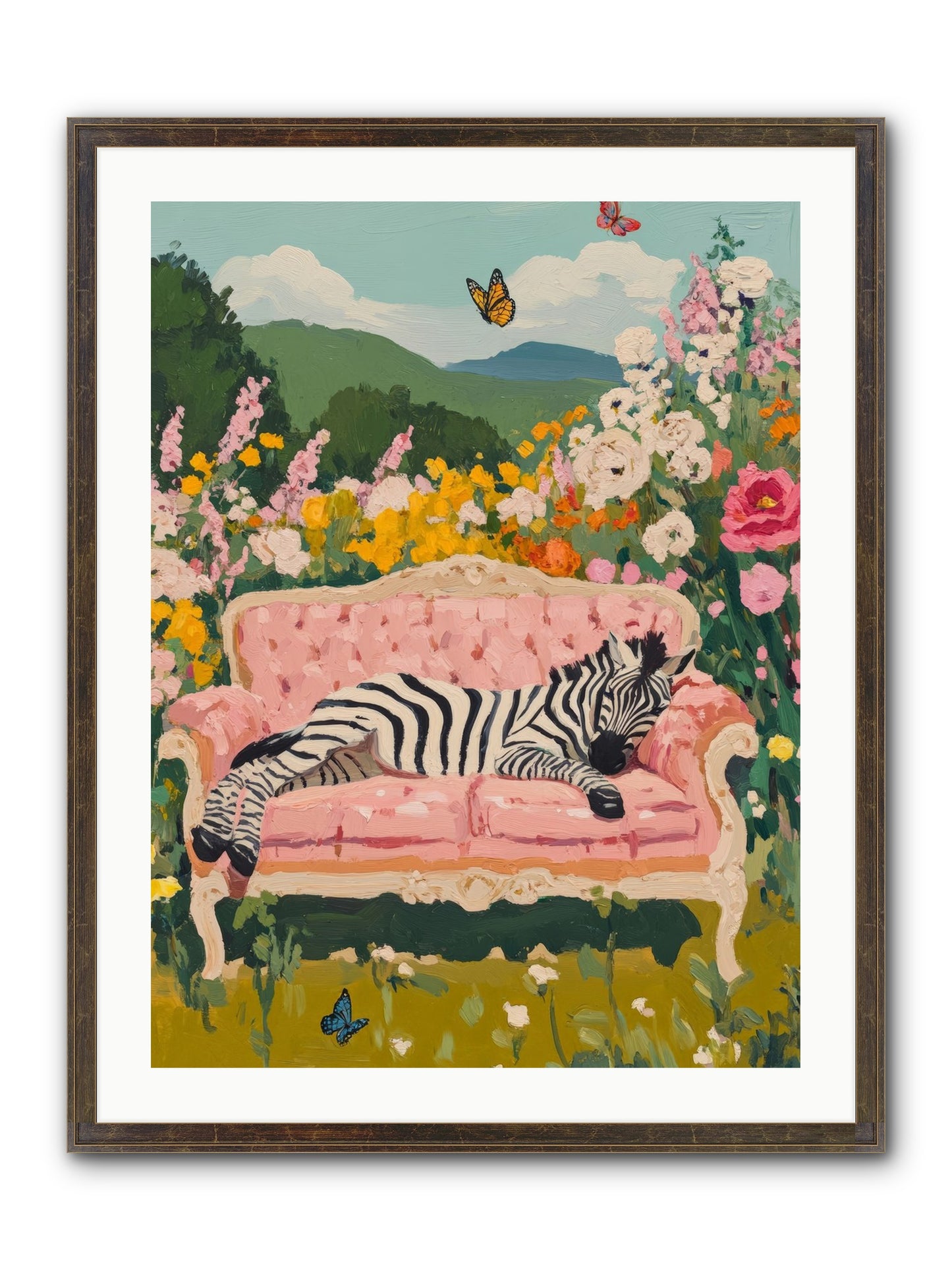 Lady Abington's Exotic Guest Framed Print - Slimwoods Black/Gold 24x32