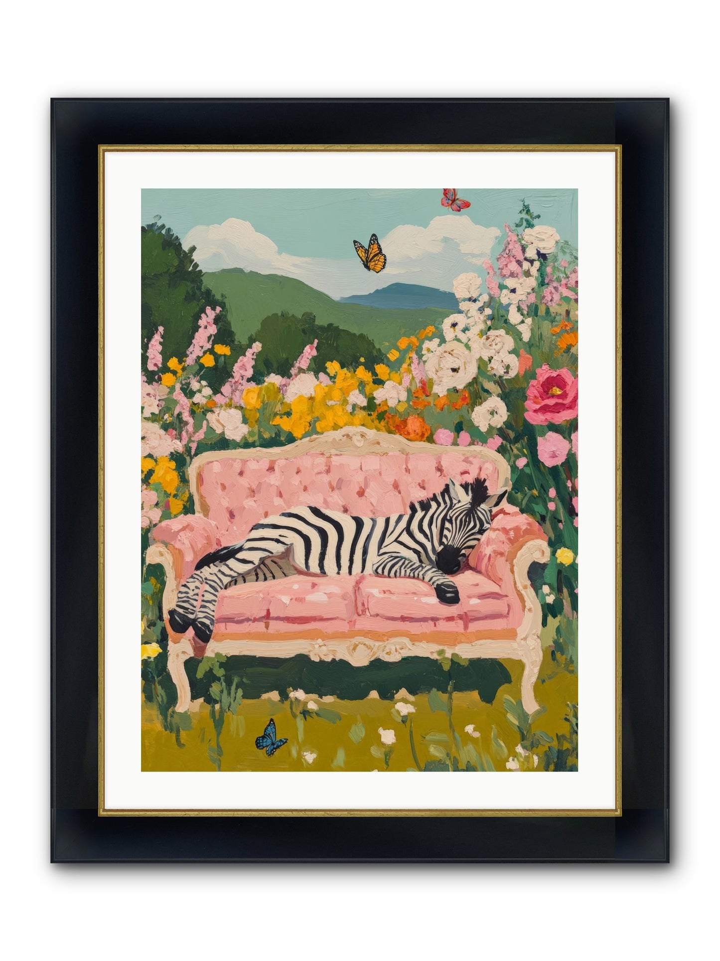 Lady Abington's Exotic Guest Framed Print - Wide Black w/Gold 24x32