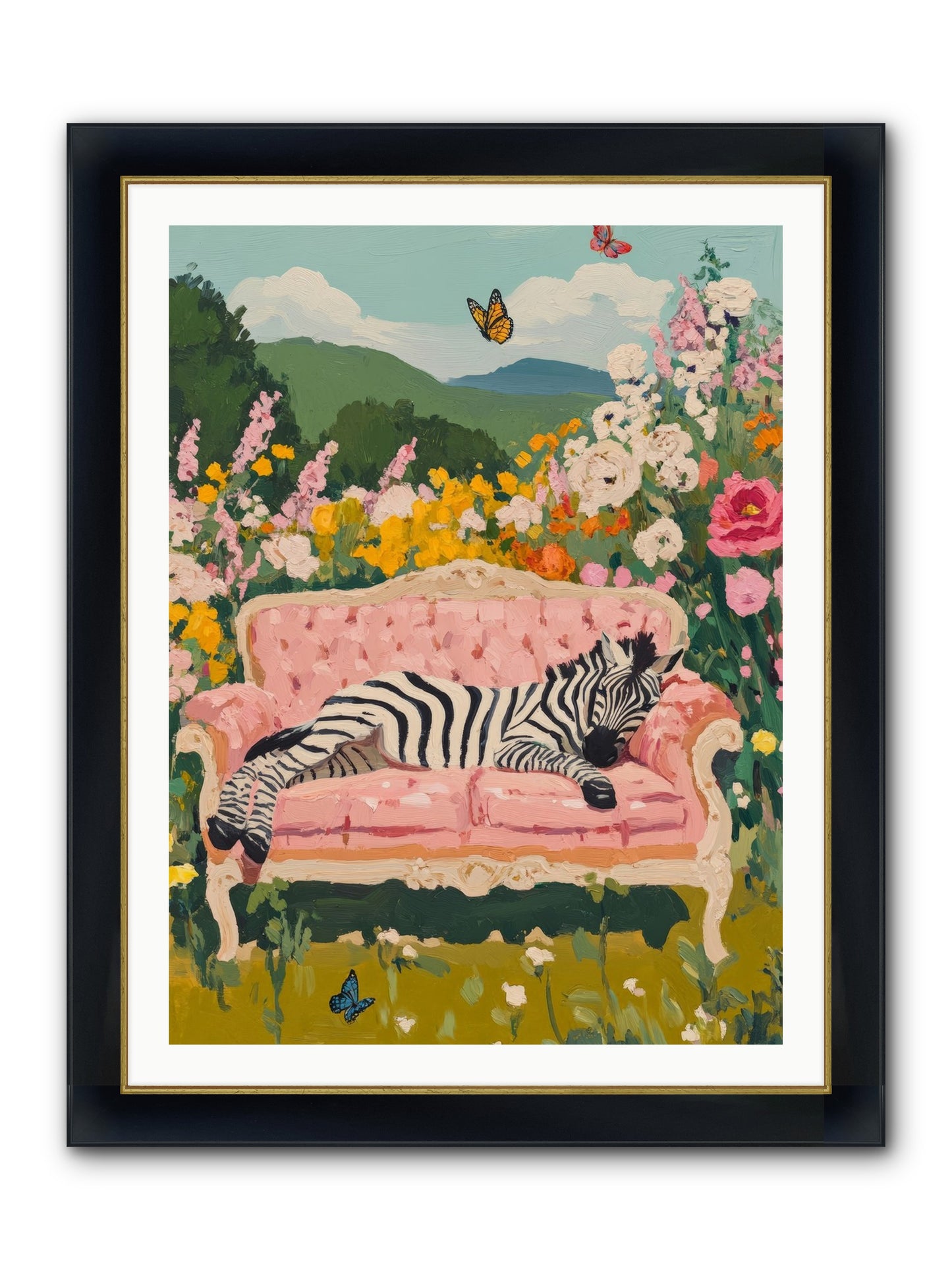Lady Abington's Exotic Guest Framed Print - Wide Black w/Gold 30x40
