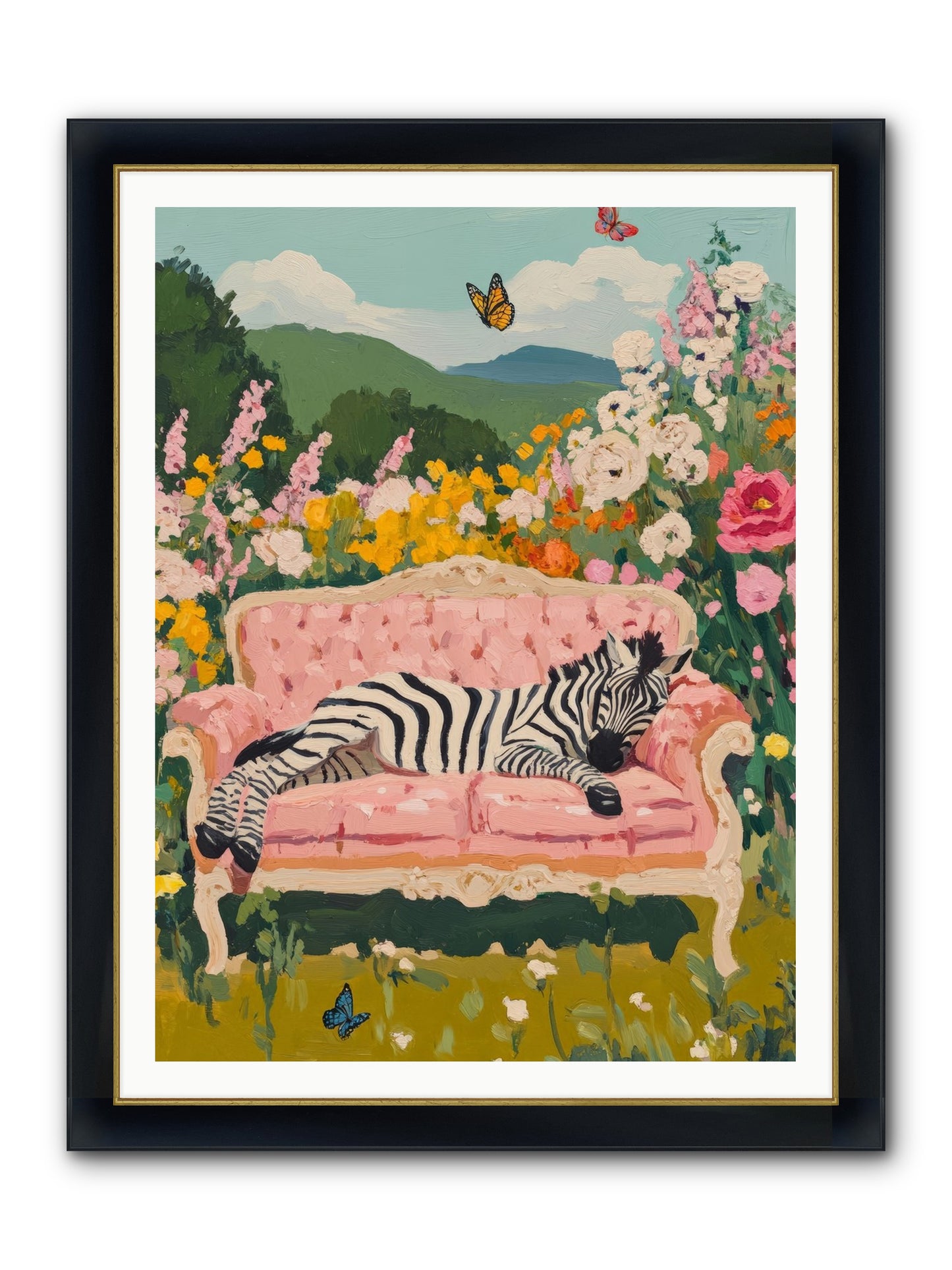 Lady Abington's Exotic Guest Framed Print - Wide Black w/Gold 36x48