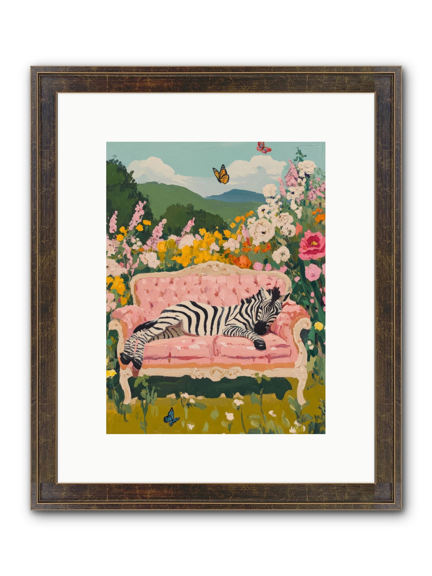 Lady Abington's Exotic Guest Framed Print - Slimwoods Black/Gold 9x12