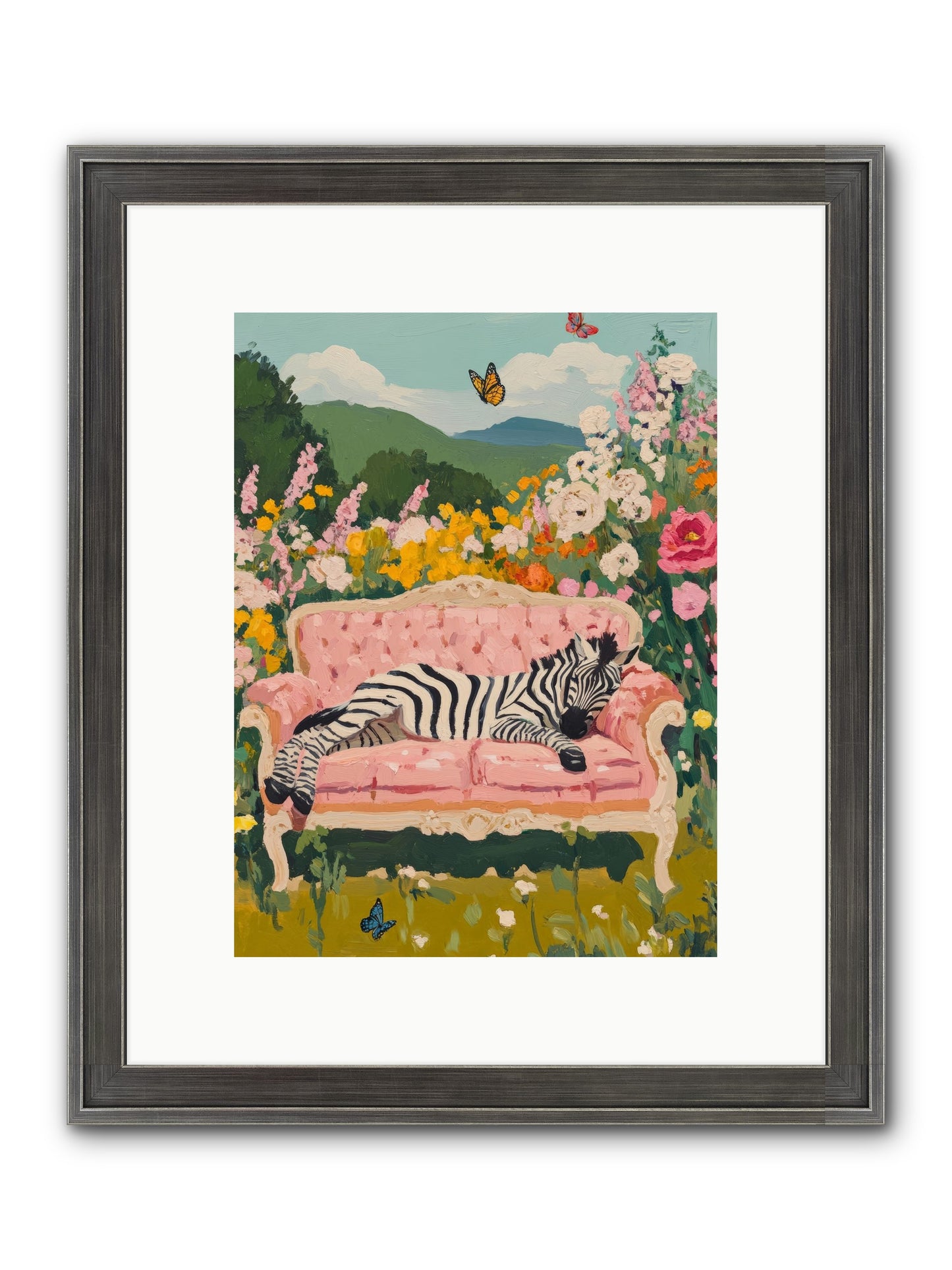 Lady Abington's Exotic Guest Framed Print - Slimwoods Black/Silver 9x12