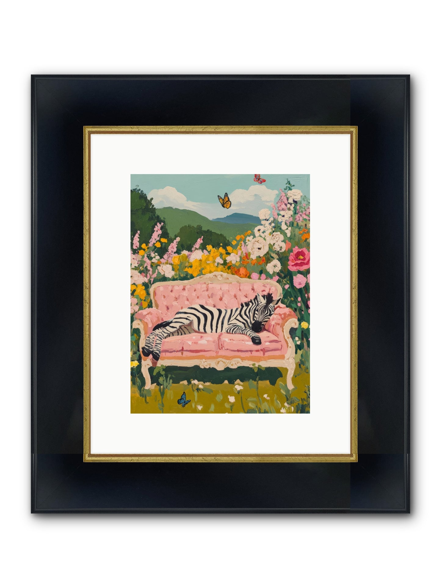 Lady Abington's Exotic Guest Framed Print - Wide Black w/Gold 9x12