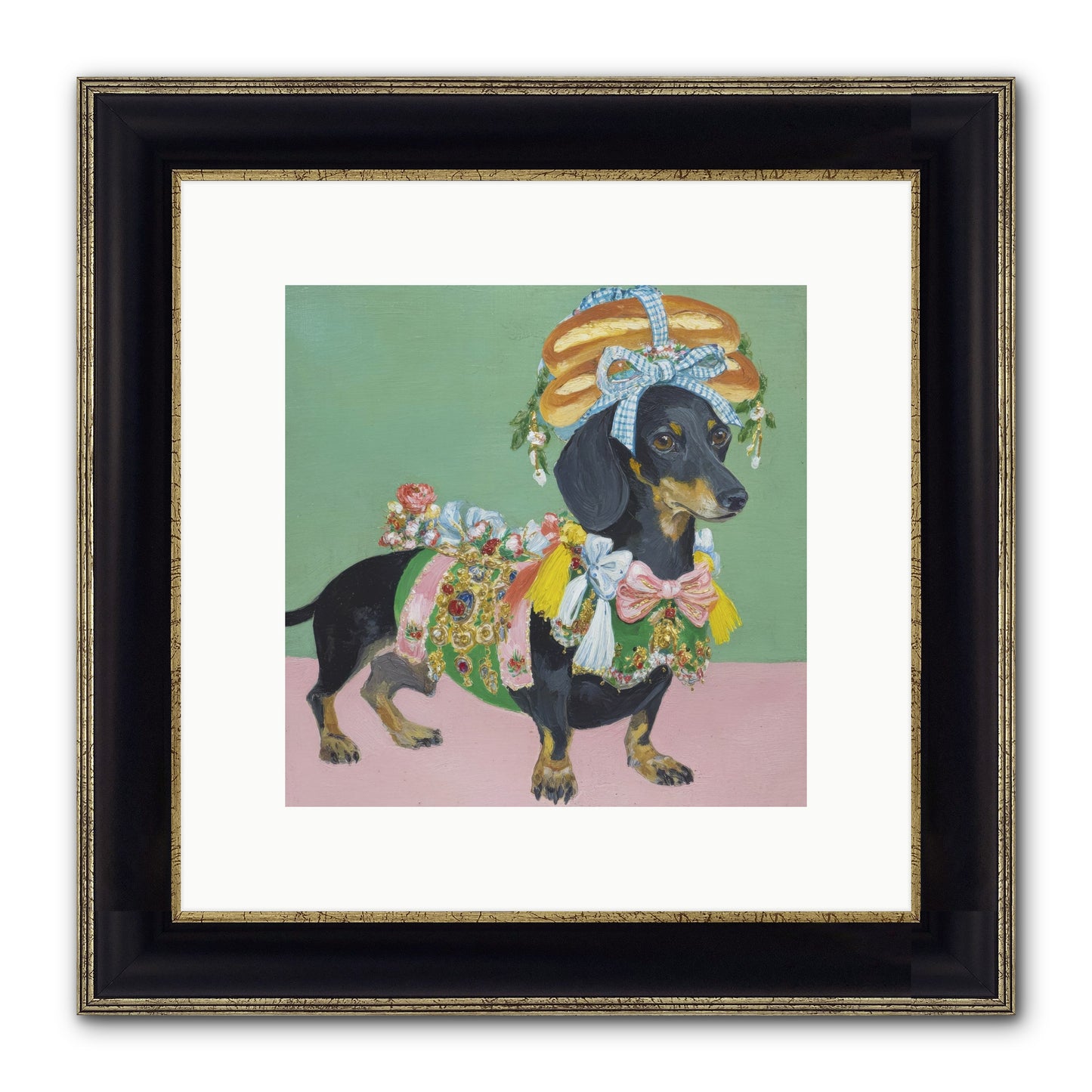 Lady Celebration Framed Print - Black & Gold 10x10