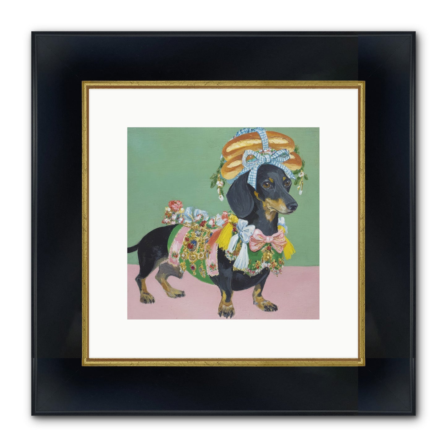 Lady Celebration Framed Print - Wide Black w/Gold 10x10