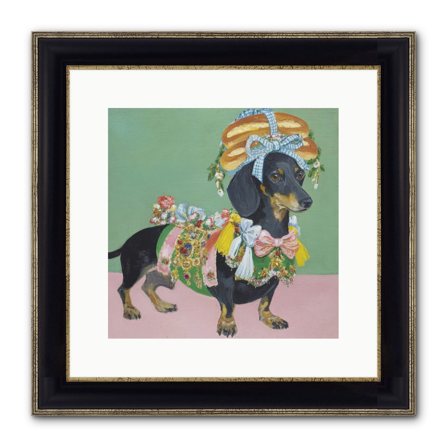 Lady Celebration Framed Print - Black & Gold 12x12