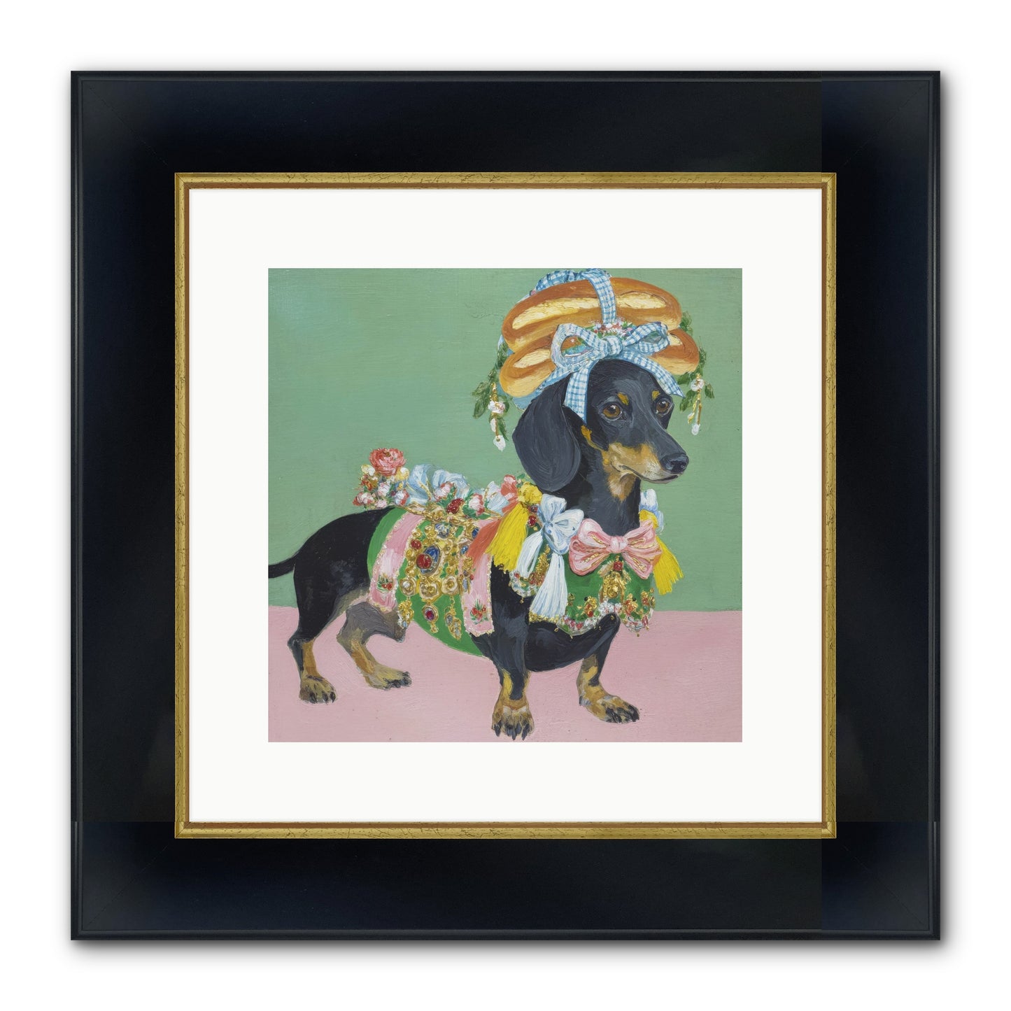 Lady Celebration Framed Print - Wide Black w/Gold 12x12