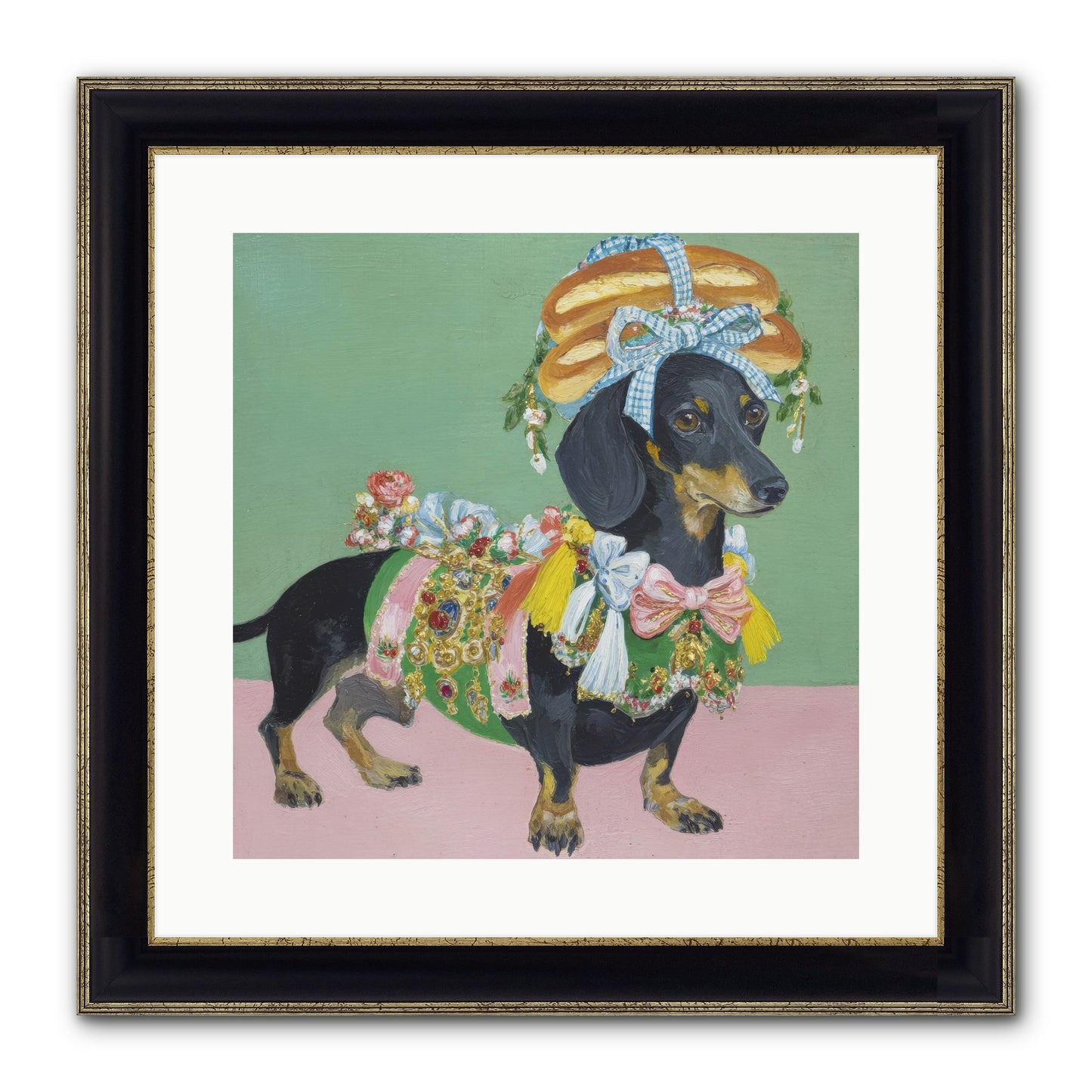 Lady Celebration Framed Print - Black & Gold 16x16