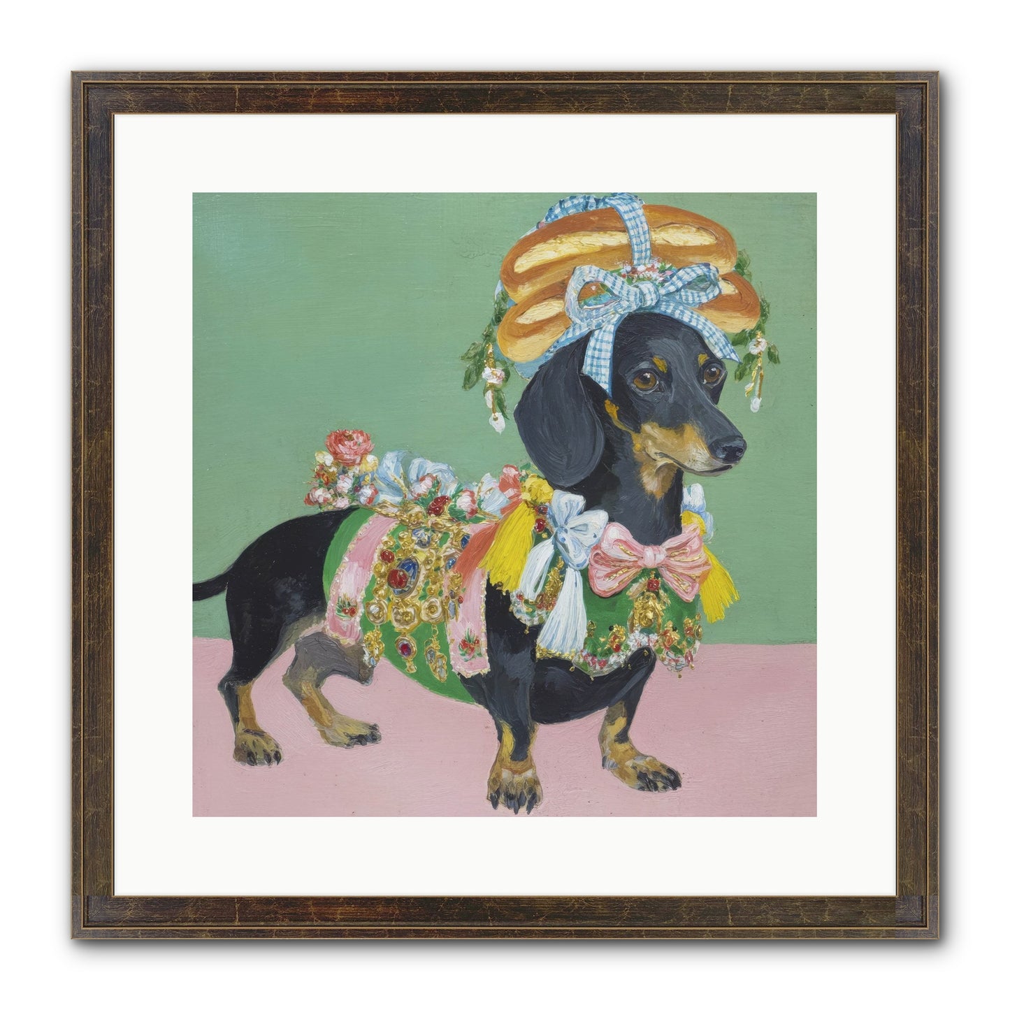 Lady Celebration Framed Print - Slimwoods Black/Gold 16x16
