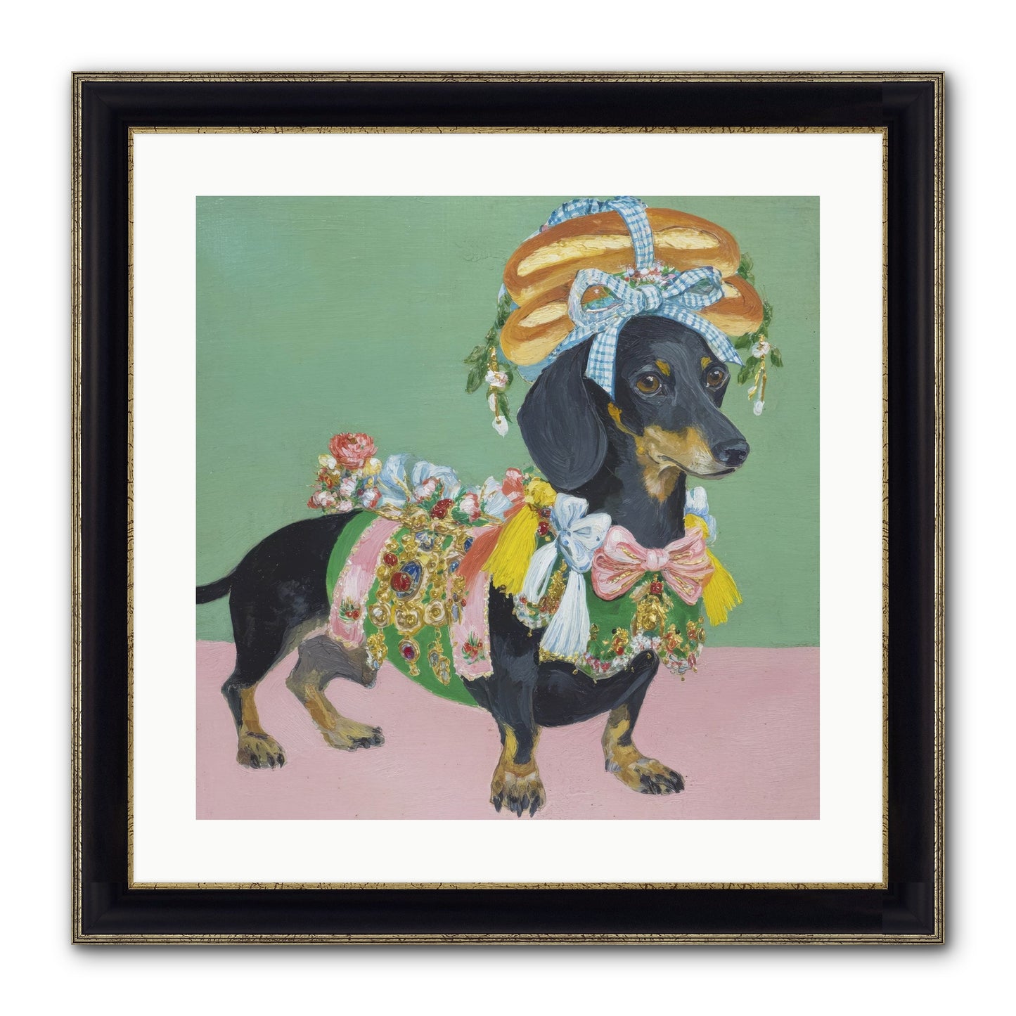 Lady Celebration Framed Print - Black & Gold 20x20
