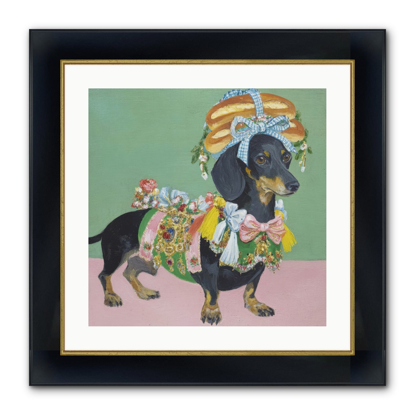 Lady Celebration Framed Print - Wide Black w/Gold 20x20