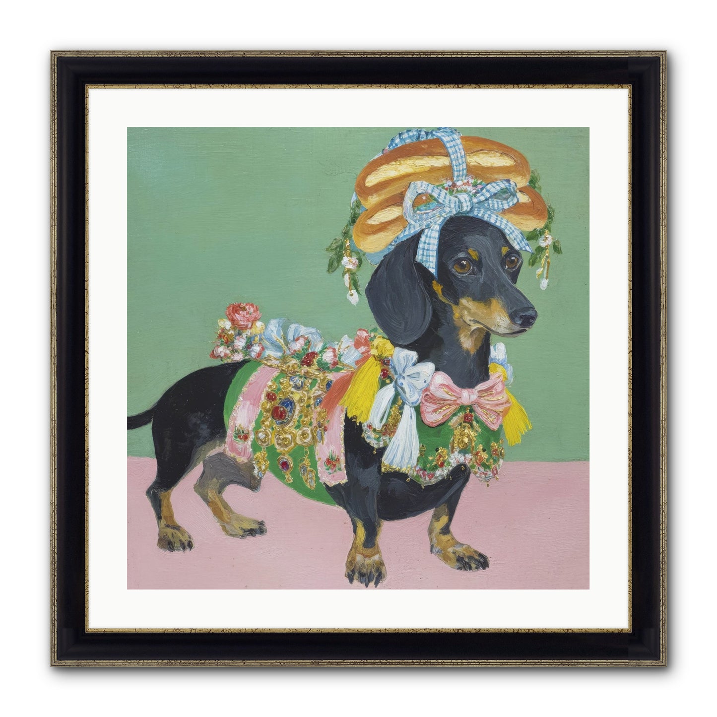 Lady Celebration Framed Print - Black & Gold 24x24