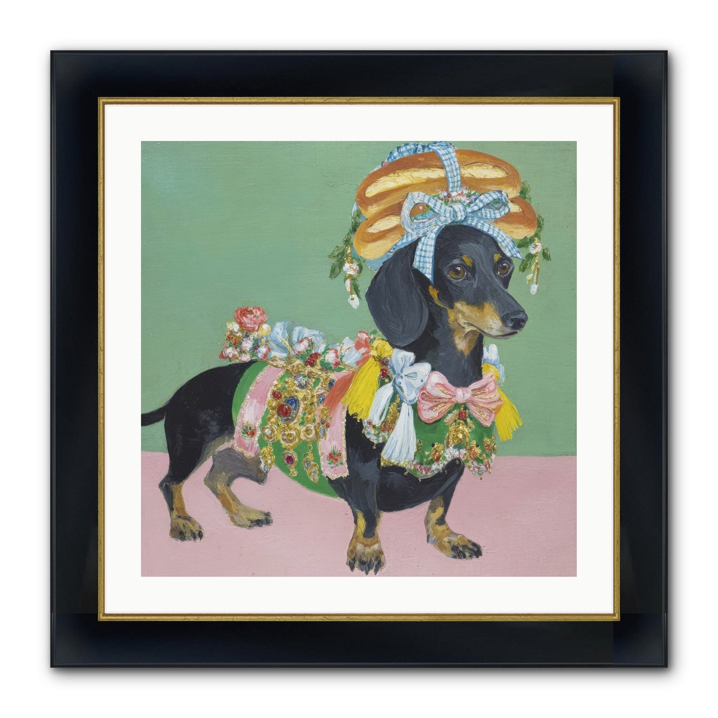 Lady Celebration Framed Print - Wide Black w/Gold 24x24