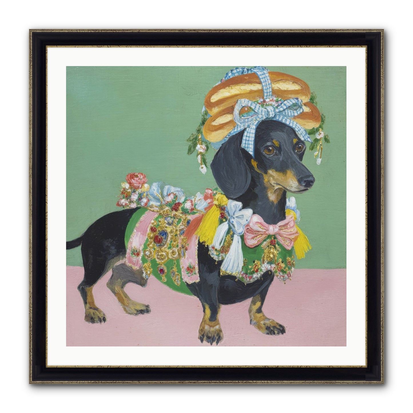 Lady Celebration Framed Print - Black & Gold 30x30