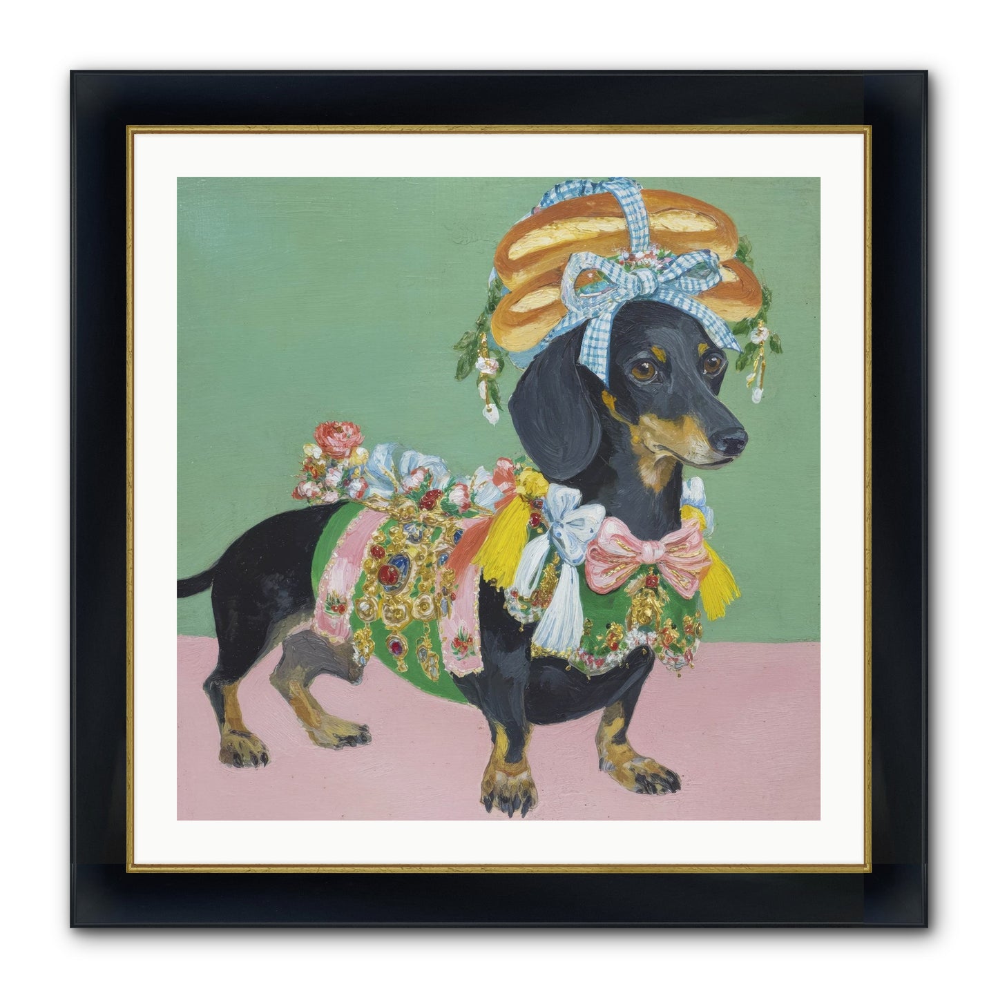 Lady Celebration Framed Print - Wide Black w/Gold 30x30